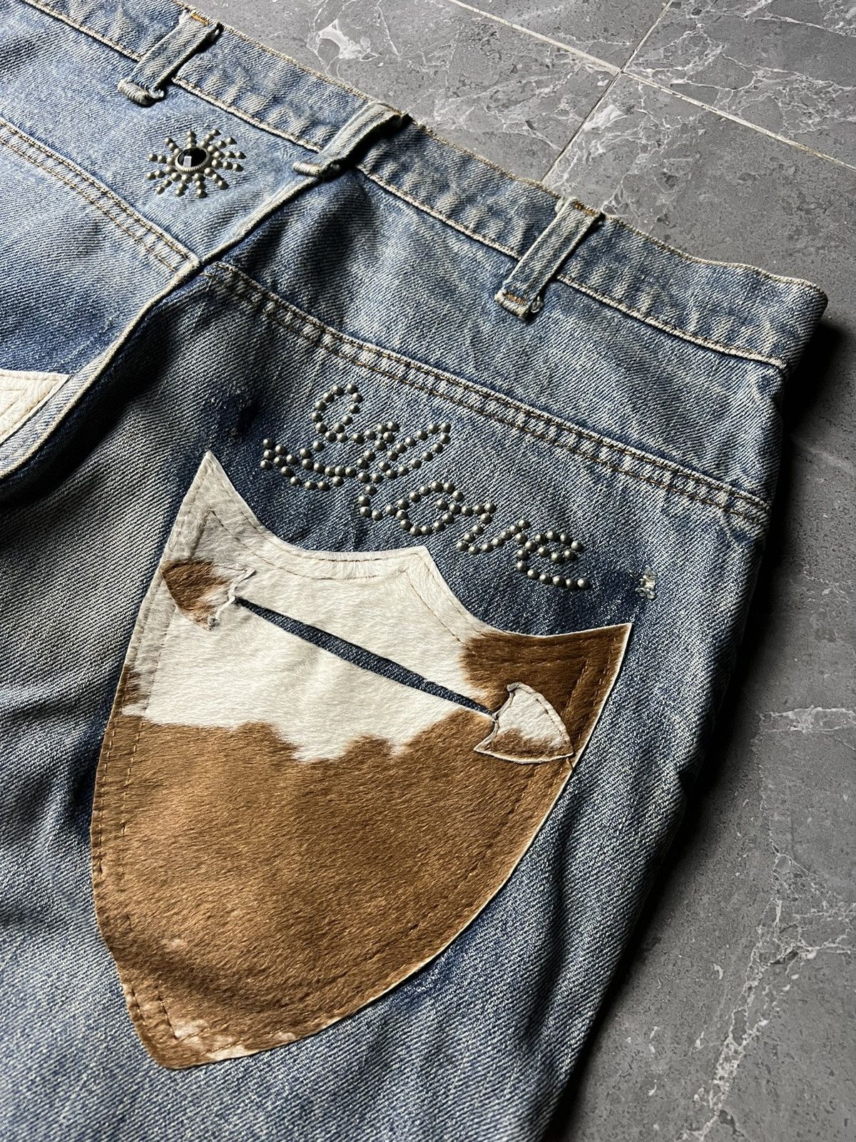 Levi's × Vintage Custom Levis Studded Cow Hair Pocket Size US 31 - 4 Thumbnail