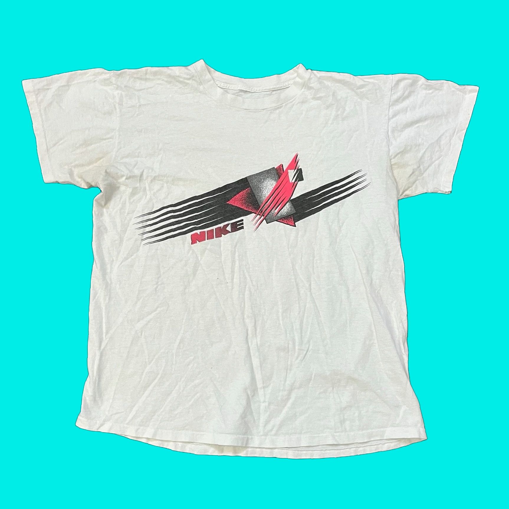 Nike VINTAGE 80s Nike Swoosh Graphic T-Shirt White L Mens 90s Tennis Size US L / EU 52-54 / 3 - 1 Thumbnail