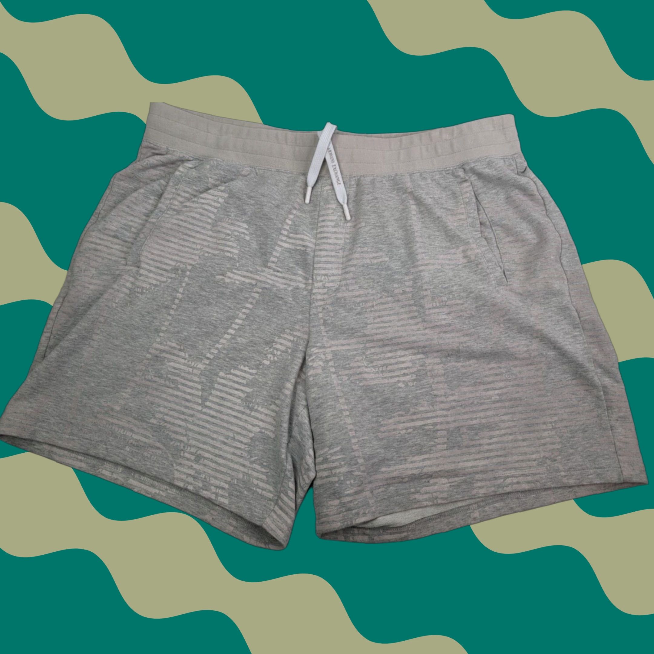 Armani Exchange Armani Exchange A|X Striped Palms Fleece Sweat Shorts Mens 2XL Grey Abstract Sweat Shorts Mens 2XL Gray Abstract Size US 39 - 1 Thumbnail