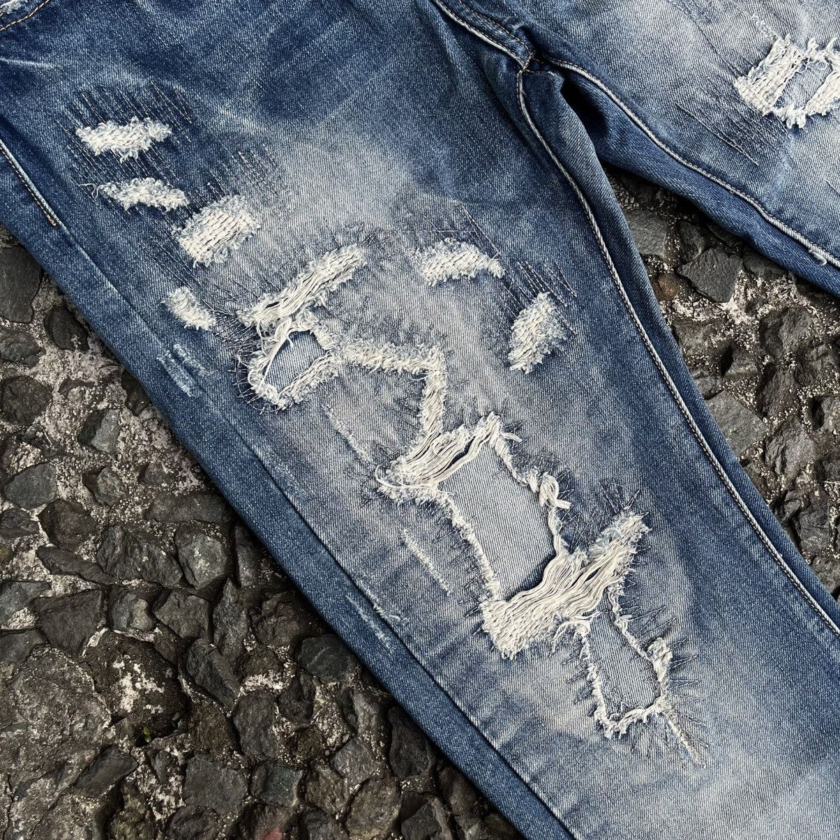 RRL Ralph Lauren Vintage Double RL Cut 528 Slim Boot Distressed Denim Size US 31 - 6 Thumbnail