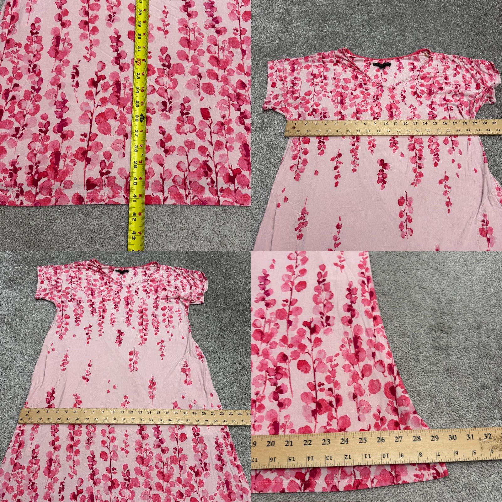 Donna Karan Donna Karan Sleepwear Nightgown Midi Dress Womens Large Pink Floral Bohemian Size L / US 10 / IT 46 - 9 Thumbnail