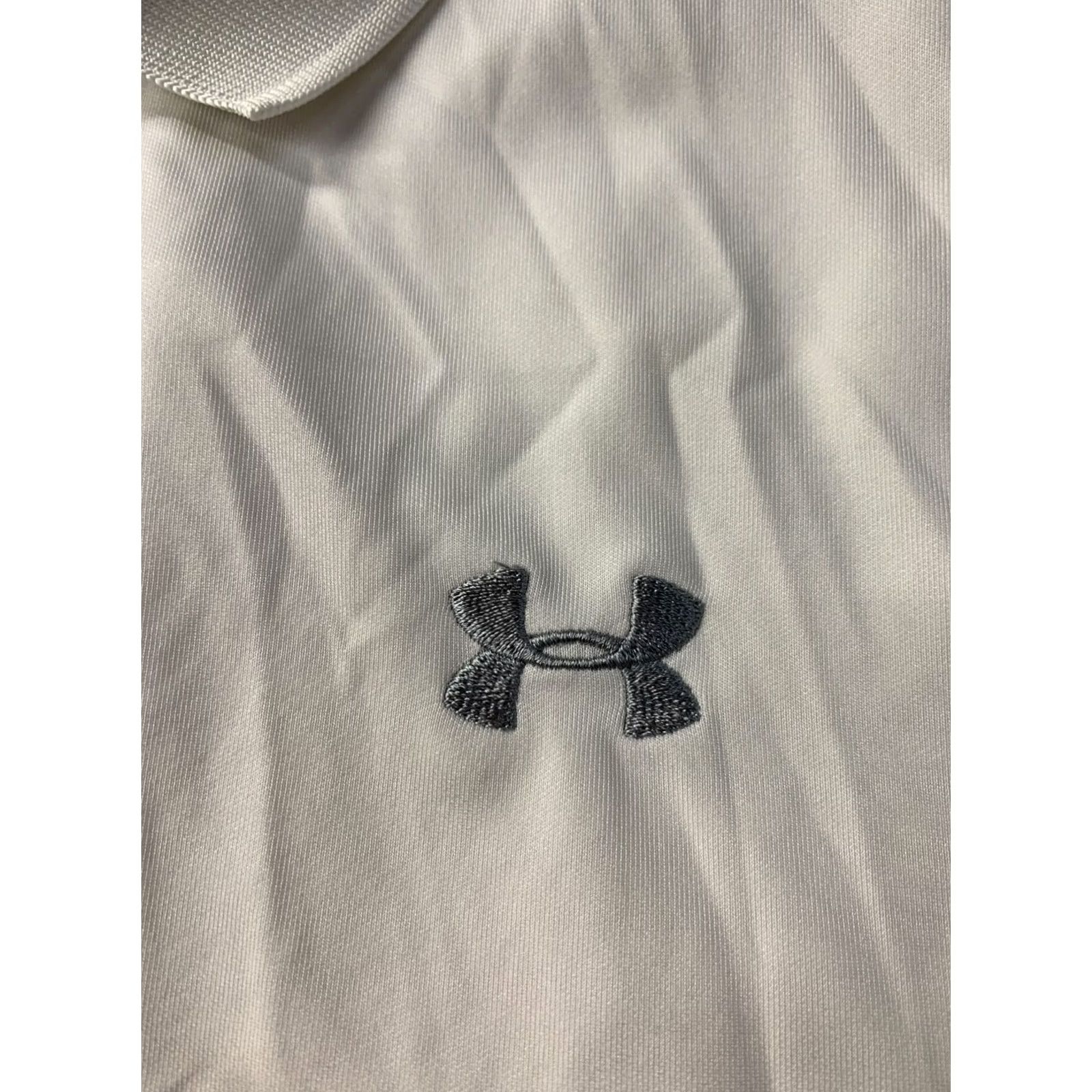 Under Armour UNDER ARMOUR HEATGEAR POLO SHIRT MEN L White Classic Short Sleeve Weather: Summer Size US L / EU 52-54 / 3 - 3 Thumbnail