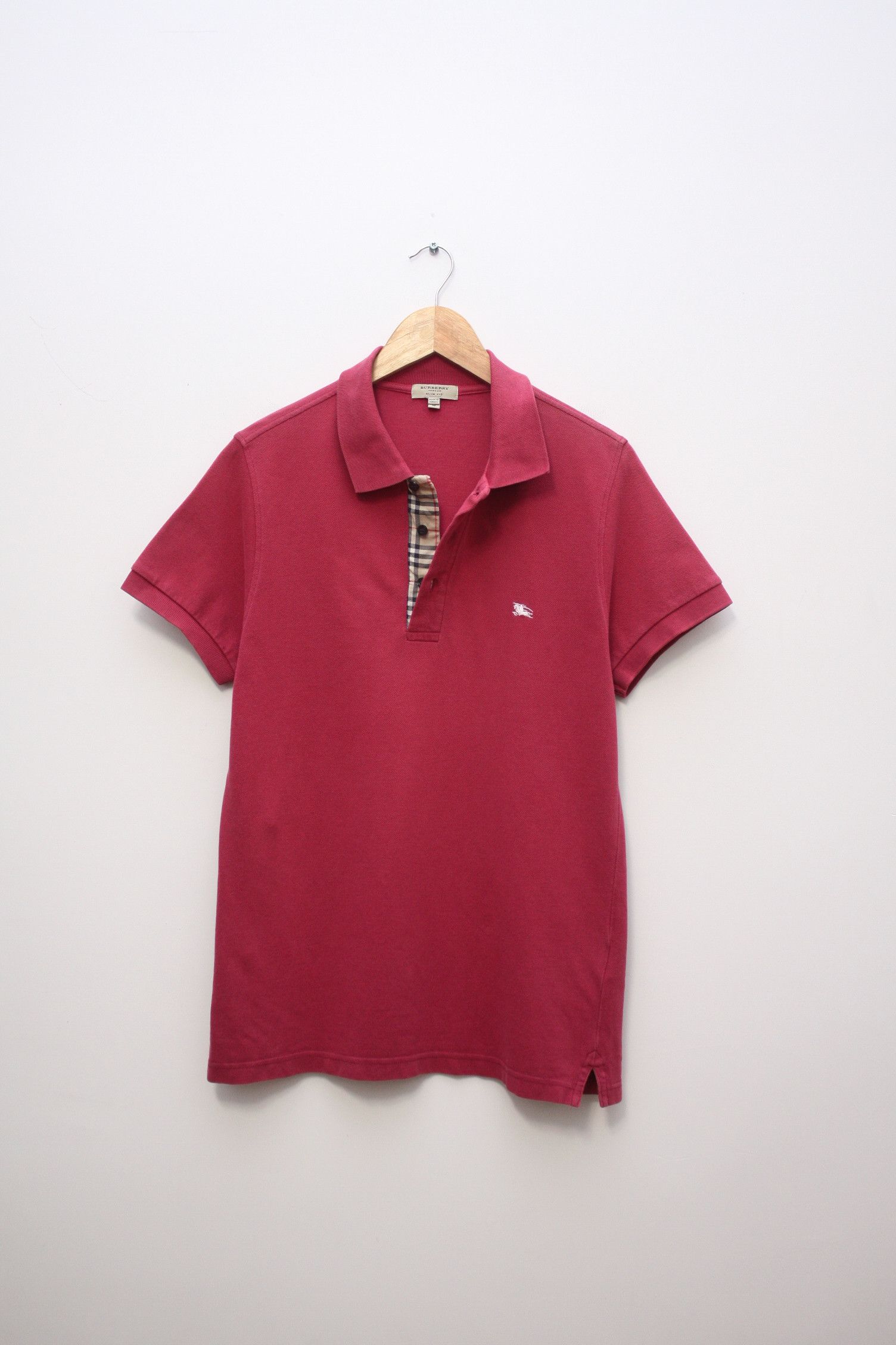Burberry Burberry Nova Check Crimson Red Polo Men's M Size US M / EU 48-50 / 2 - 3 Thumbnail