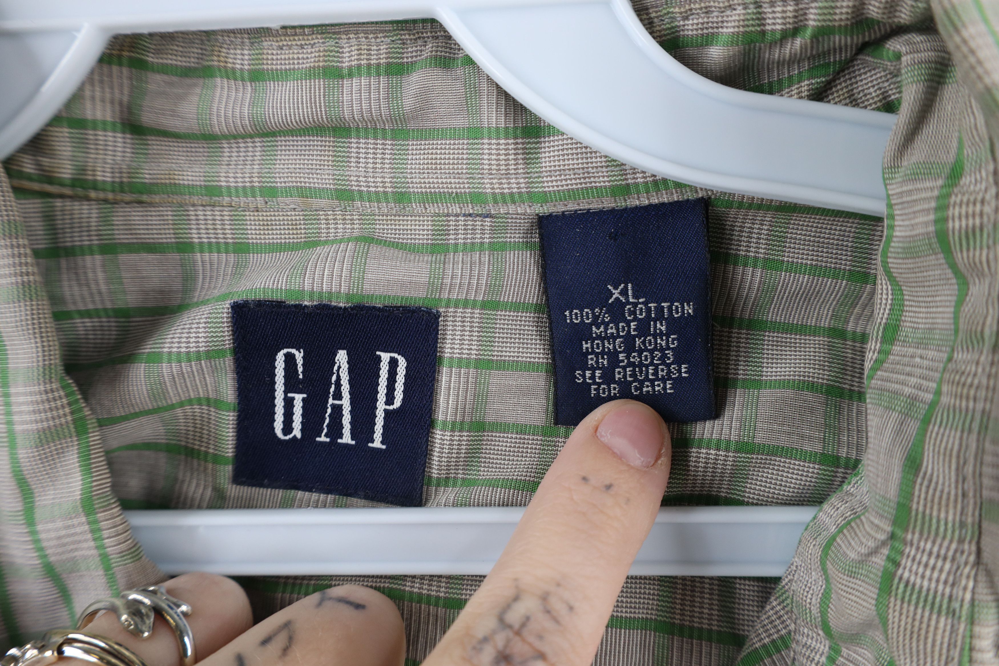 Gap × Vintage Vintage 90s Gap Long Sleeve Collared Button Shirt Plaid Size US XL / EU 56 / 4 - 7 Thumbnail