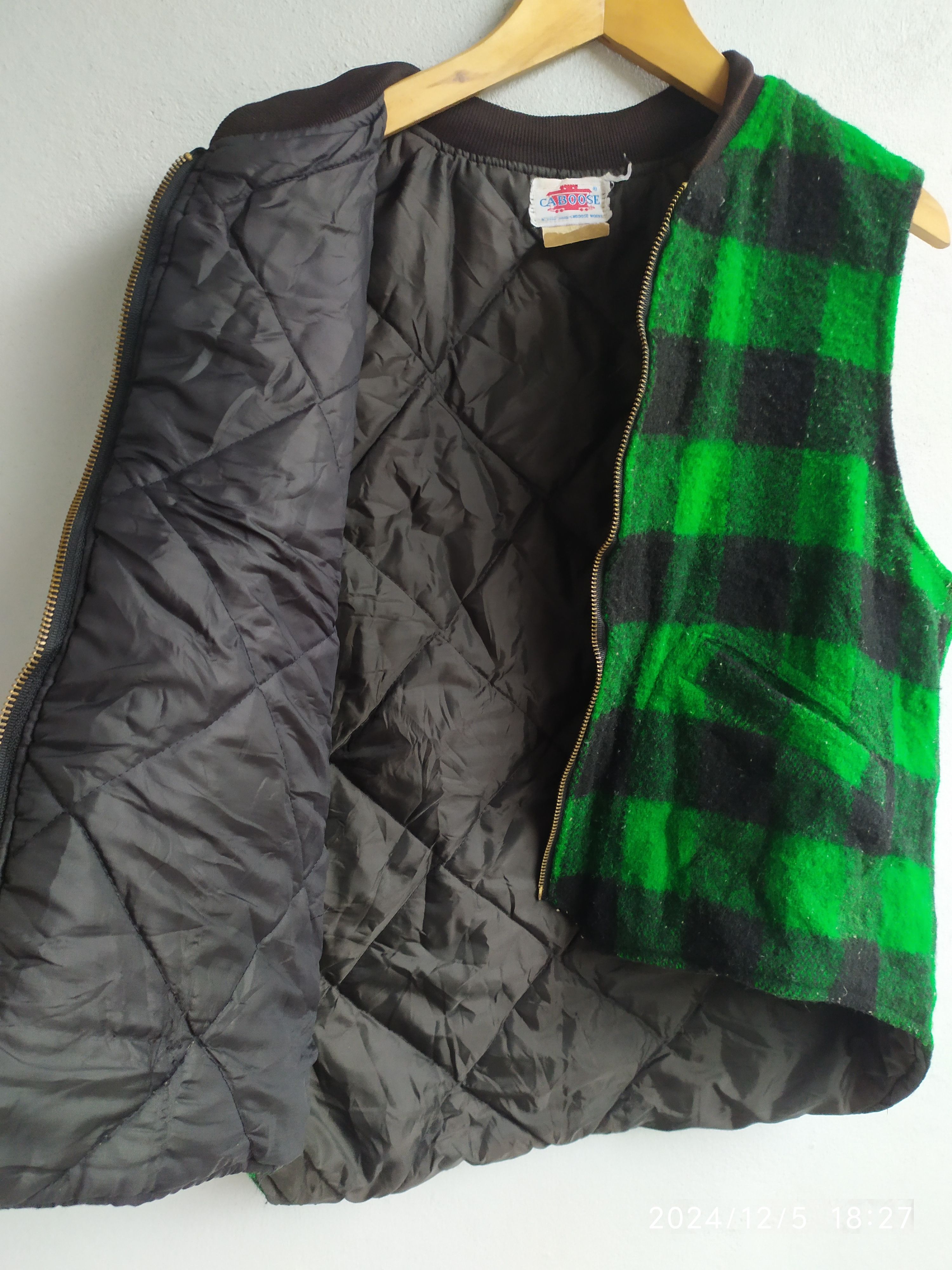 Vintage CABOOSE GREEN TARTAN VEST JACKET Size US L / EU 52-54 / 3 - 4 Thumbnail