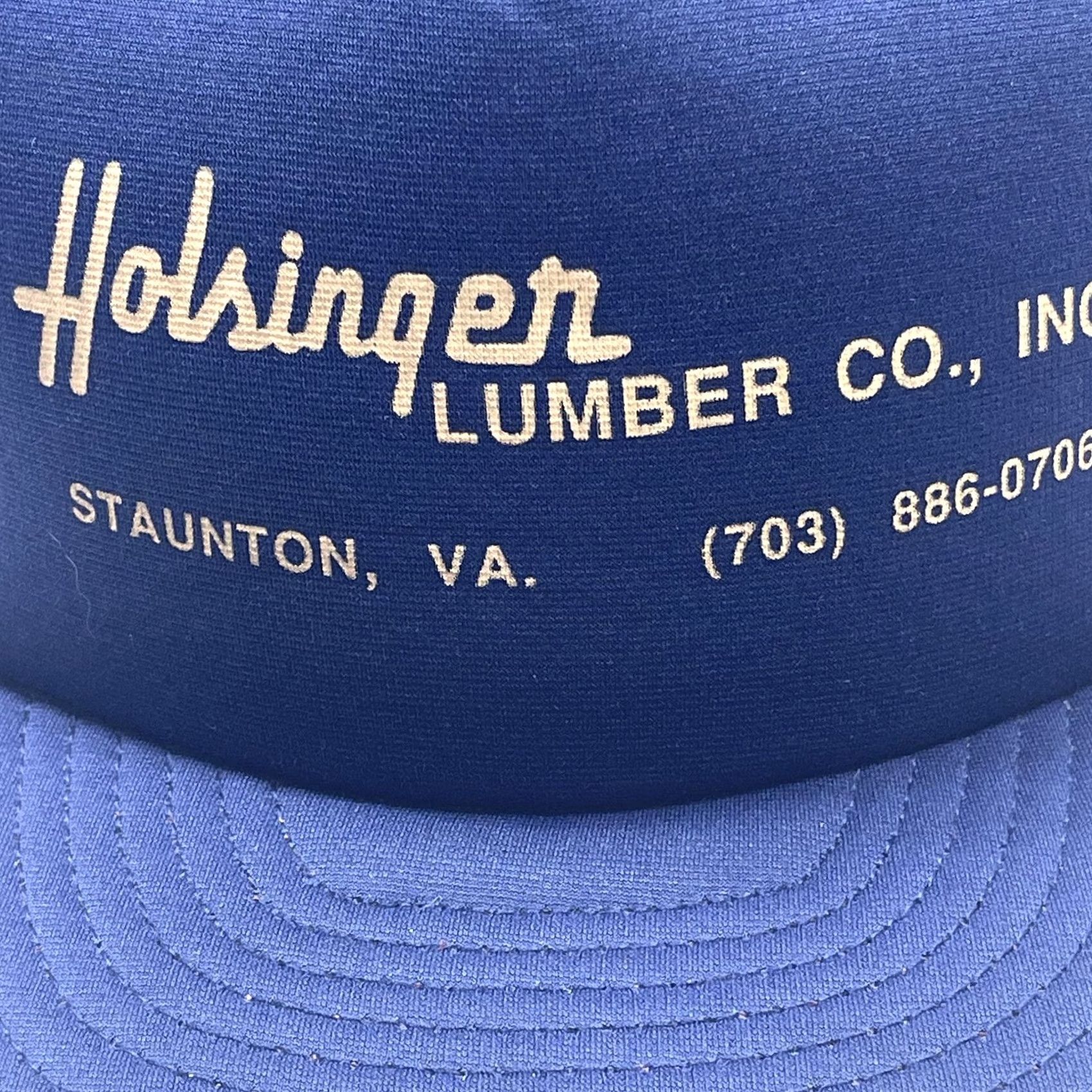 Vintage VINTAGE Holsinger Lumber Hat Cap Snap Back Blue Advertising Trucker Mens 80s Size ONE SIZE - 2 Thumbnail