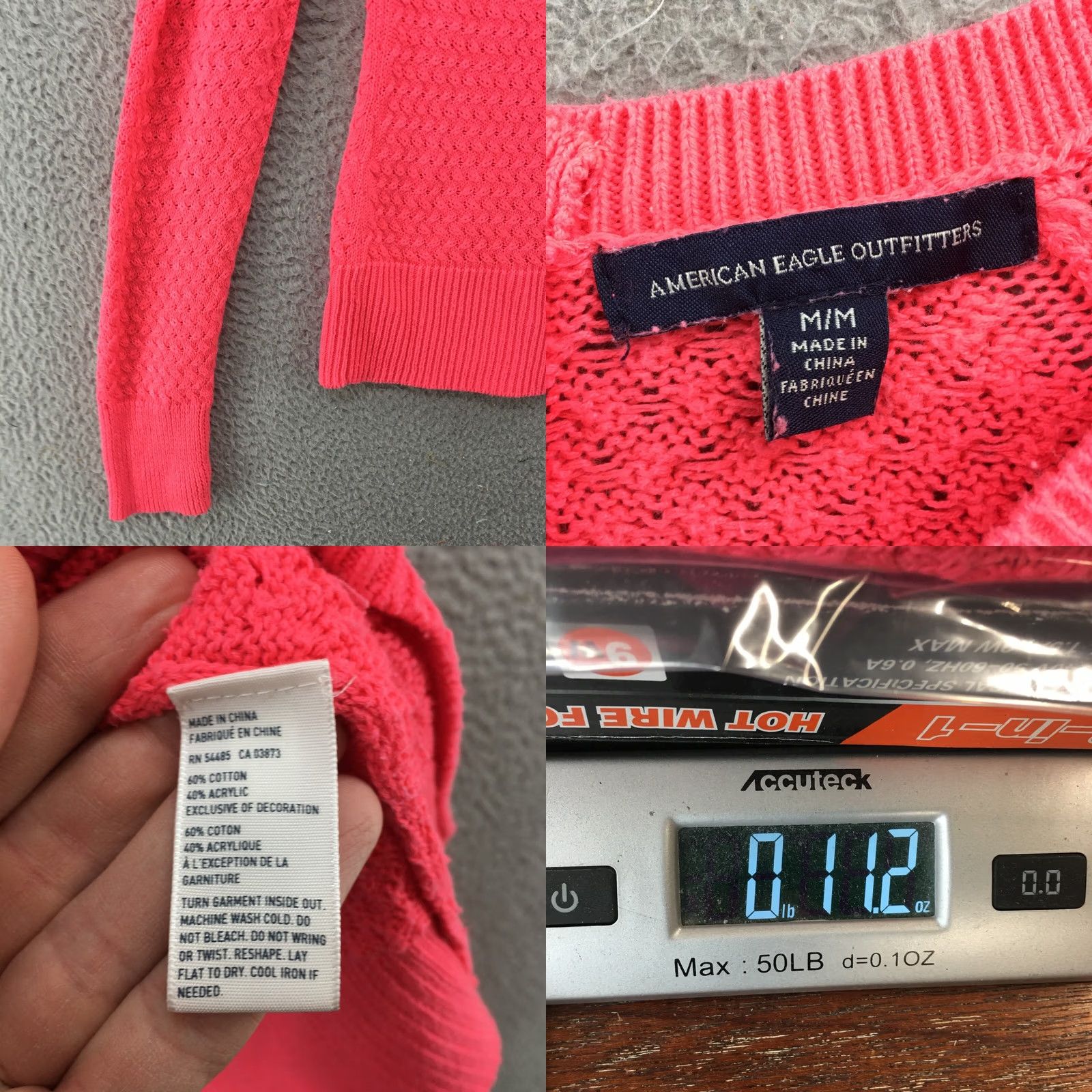 American Eagle Outfitters American Eagle Outfitters Sweater Shirt Womens M Pink Cotton Blend Long Sleeve Open Knit Pullover Size M / US 6-8 / IT 42-44 - 9 Thumbnail