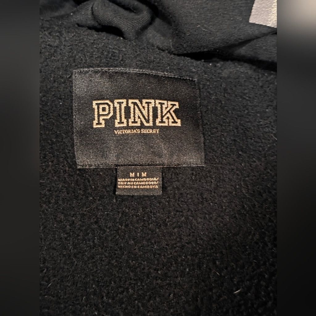 Pink PINK Victoria's Secret Black Sherpa Hoodie Silver Lettering Size M / US 6-8 / IT 42-44 - 9 Thumbnail