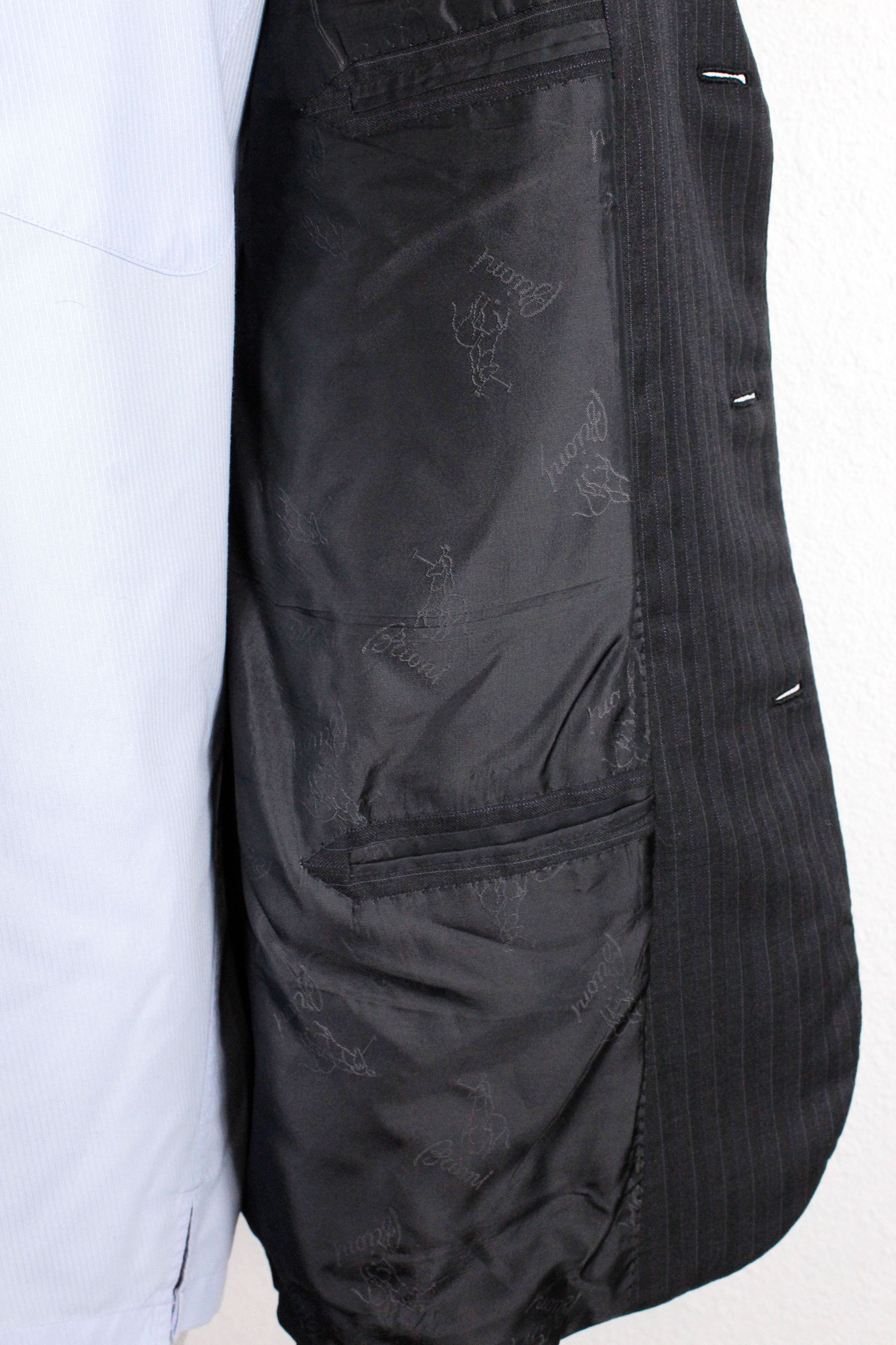 Brioni Brioni Parigi Black Striped Wool 150s Blazer Jacket Size US L / EU 52-54 / 3 - 8 Thumbnail