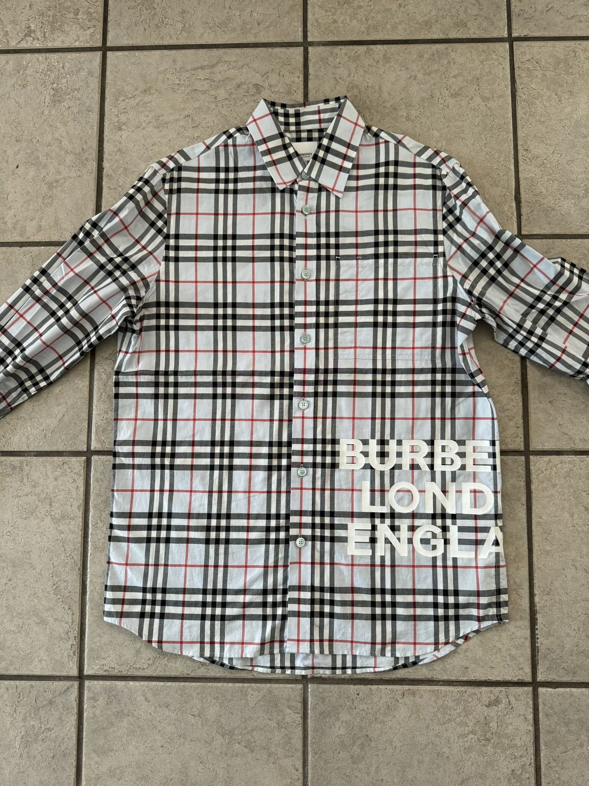 Burberry Button Up Dress Shirt Long Sleeve Oversized