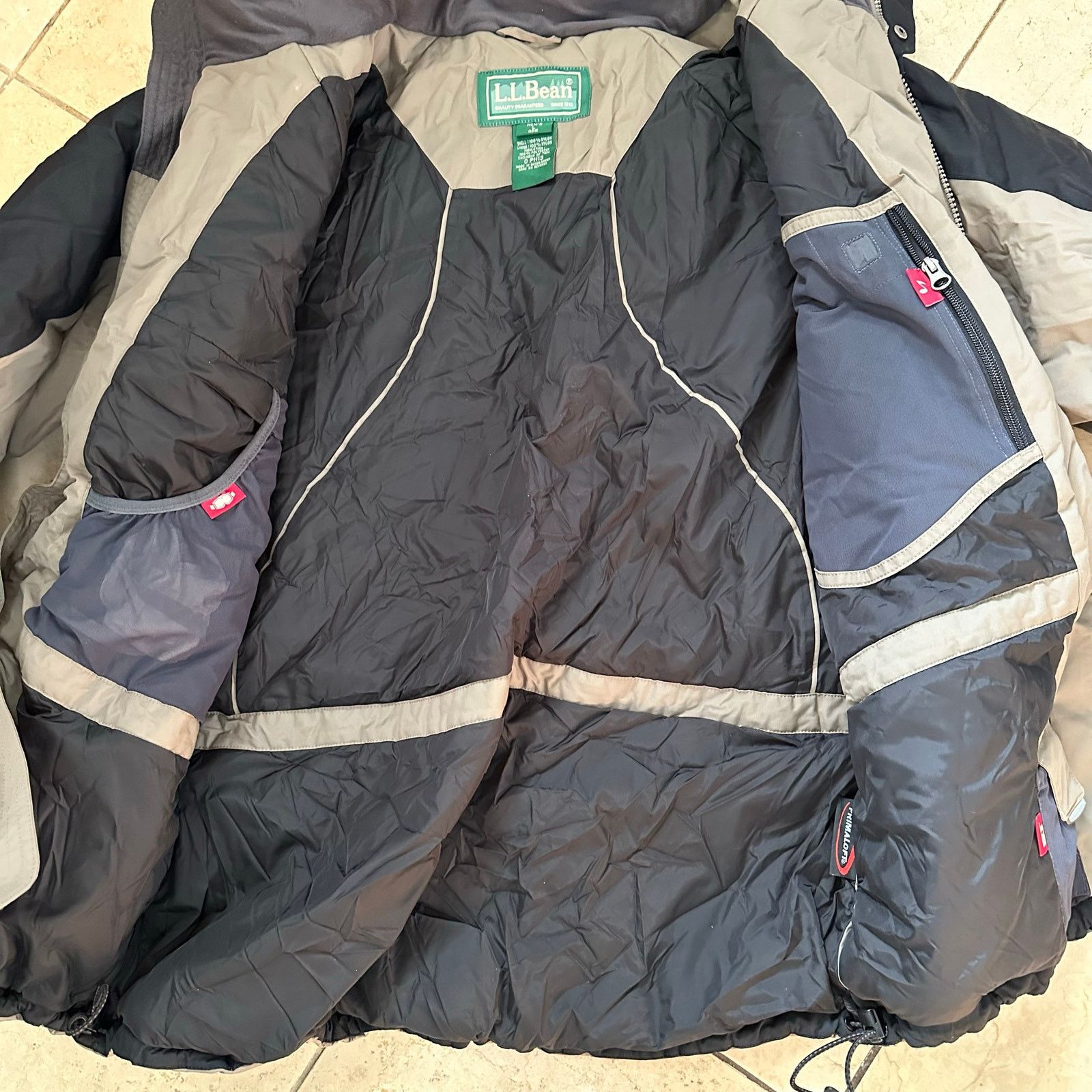 L.L. Bean L.L. Bean L Primaloft Black Tan Ski Parka Jacket Coat hood Size US L / EU 52-54 / 3 - 4 Thumbnail