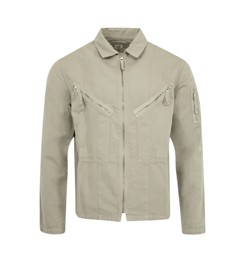 C.P. Company o1h1sh10525 Full Zip Overshirt in Beige Size US M / EU 48-50 / 2 - 1 Thumbnail