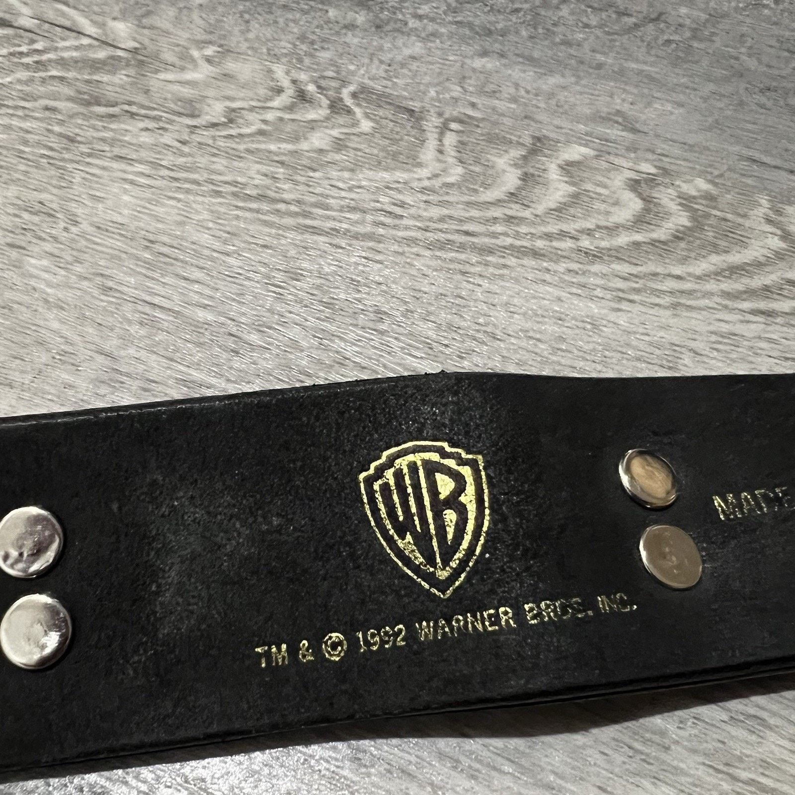 Warner Bros VTG Warner Brothers LOONEY TUNES Black Leather Belt Sz 28 Size ONE SIZE - 6 Thumbnail