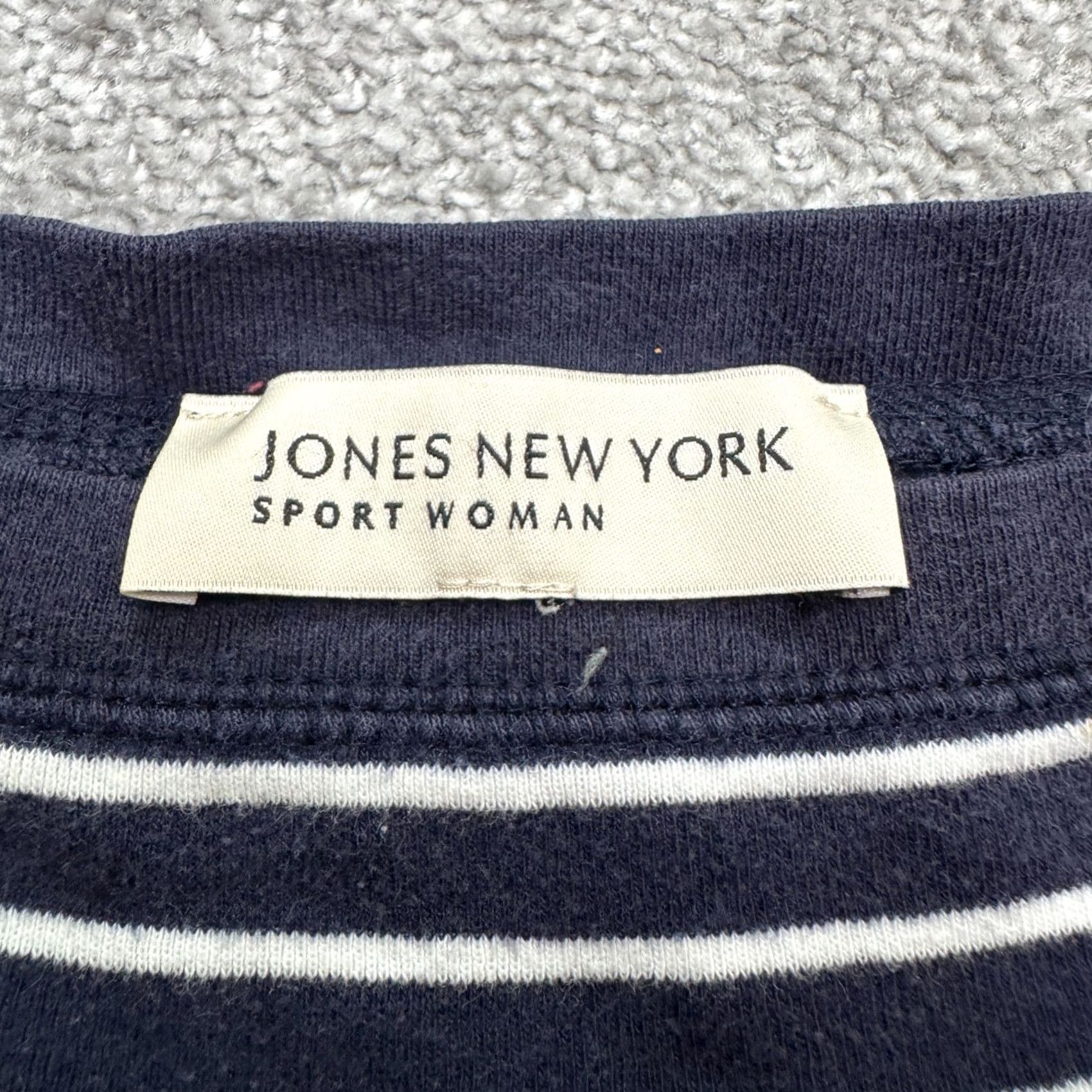 Jones New York Jones New York Boat Neck 3/4 Sleeve T-Shirt Womens 2XL Navy Blue Striped Cotton Tee Size XXL / US 16-18 / IT 52-54 - 6 Thumbnail