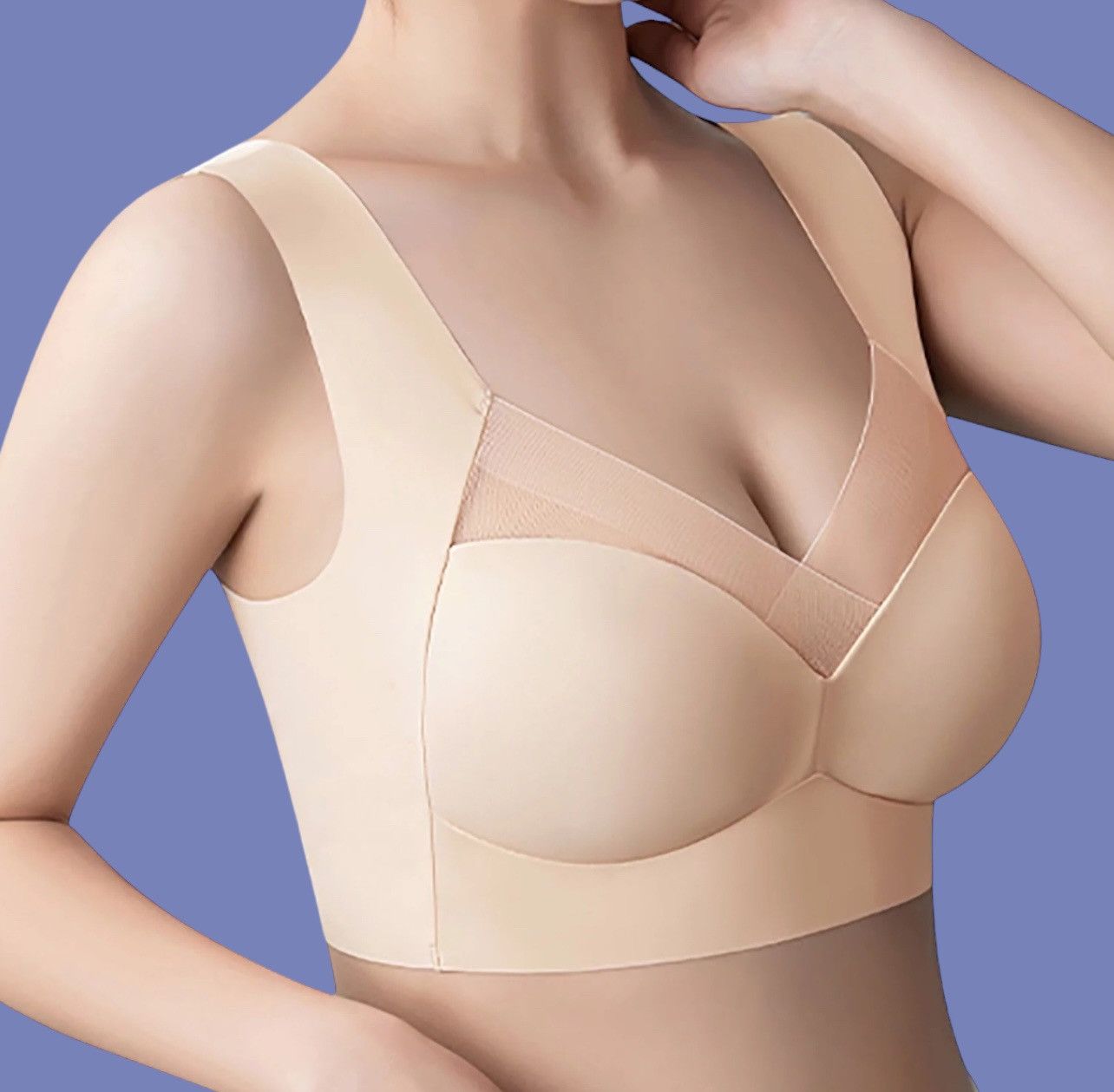 Other Mesh Gathered Seamless Women’s Beige Bra Sz S Size ONE SIZE - 10 Thumbnail