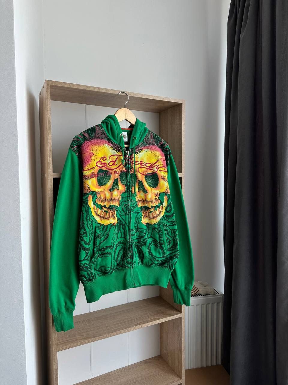 Christian Audigier × Ed Hardy × Vintage Vintage Ed Hardy Christian Audigier Green Hoodie Size US S / EU 44-46 / 1 - 2 Thumbnail