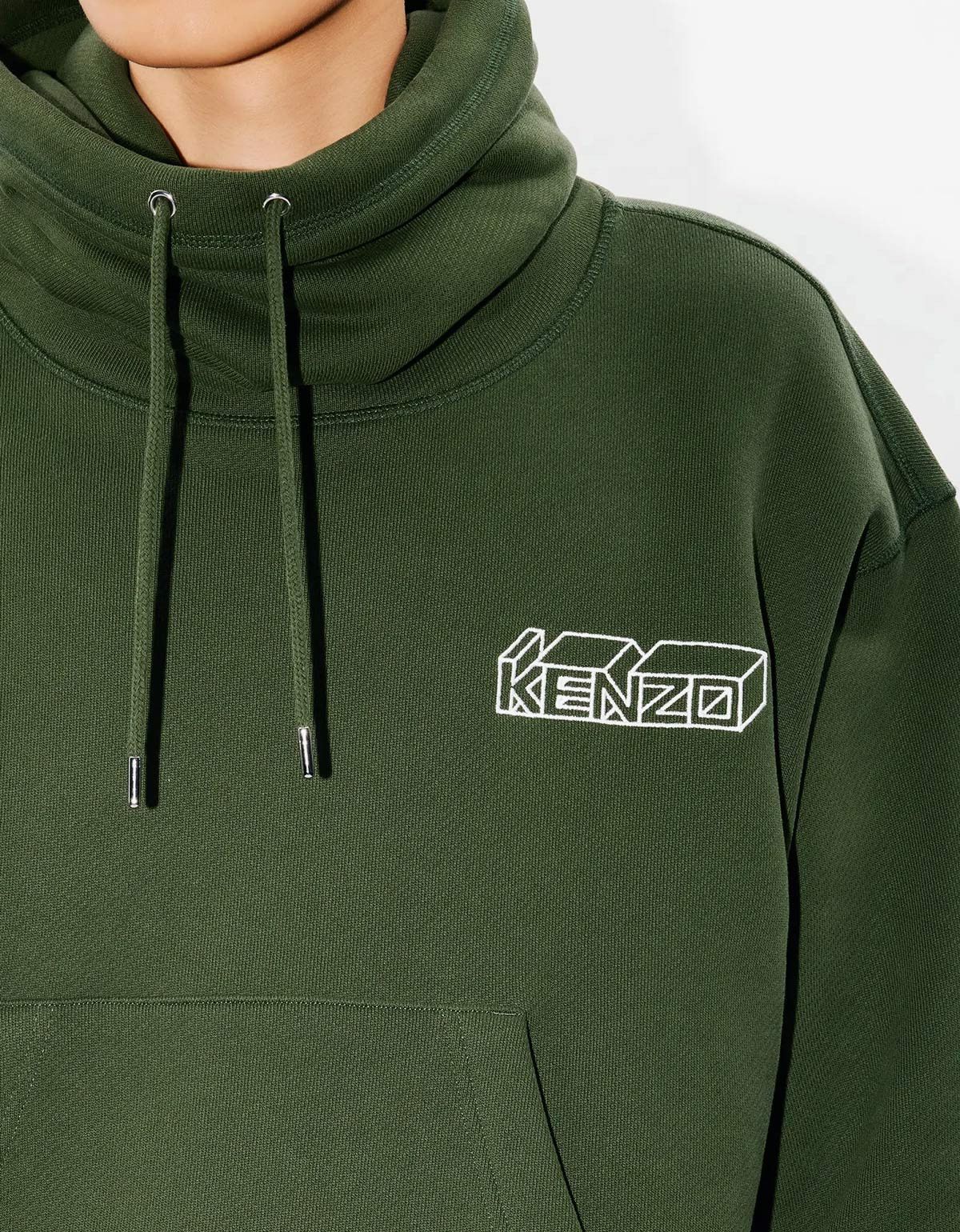 Kenzo Kenzo Green Kenzo Kube Embroidered Snood Sweatshirt Size US L / EU 52-54 / 3 - 9 Thumbnail
