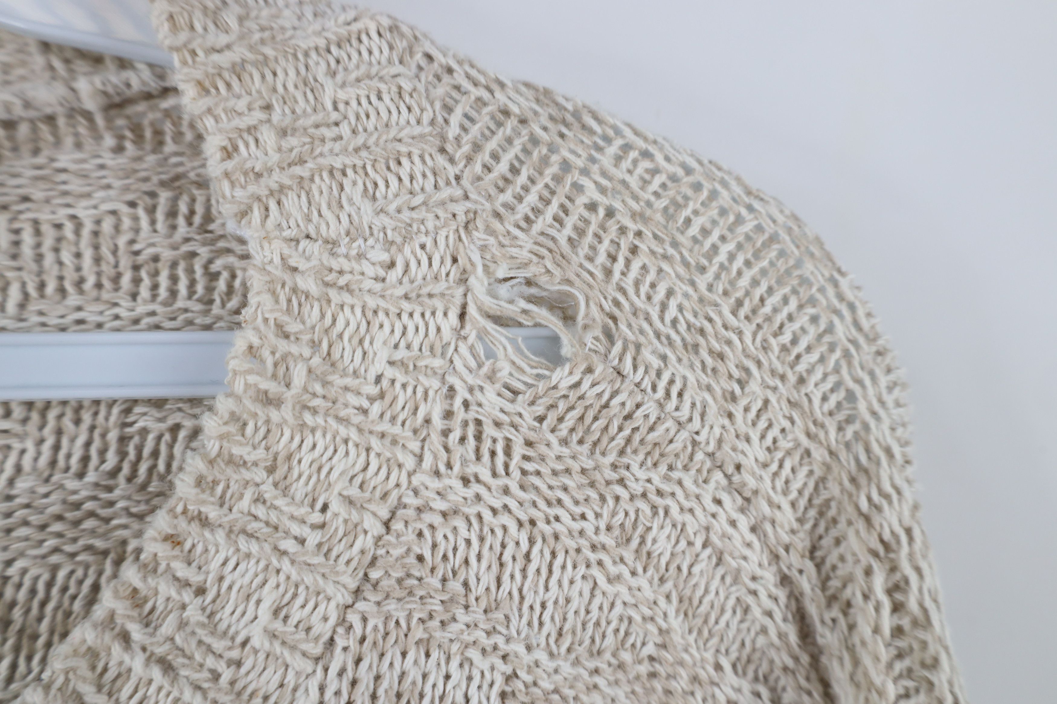 Vintage Vintage 90s Streetwear Blank Cotton Weave Knit Sweater USA Size US XL / EU 56 / 4 - 5 Thumbnail