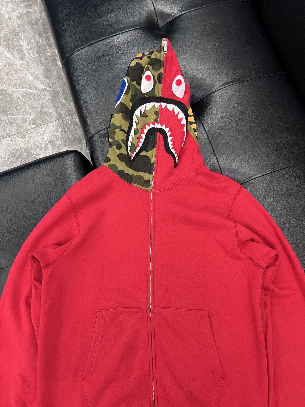 Bape A Bathing Ape Shark Camo Full Zip Hoodie Size US L / EU 52-54 / 3 - 5 Thumbnail