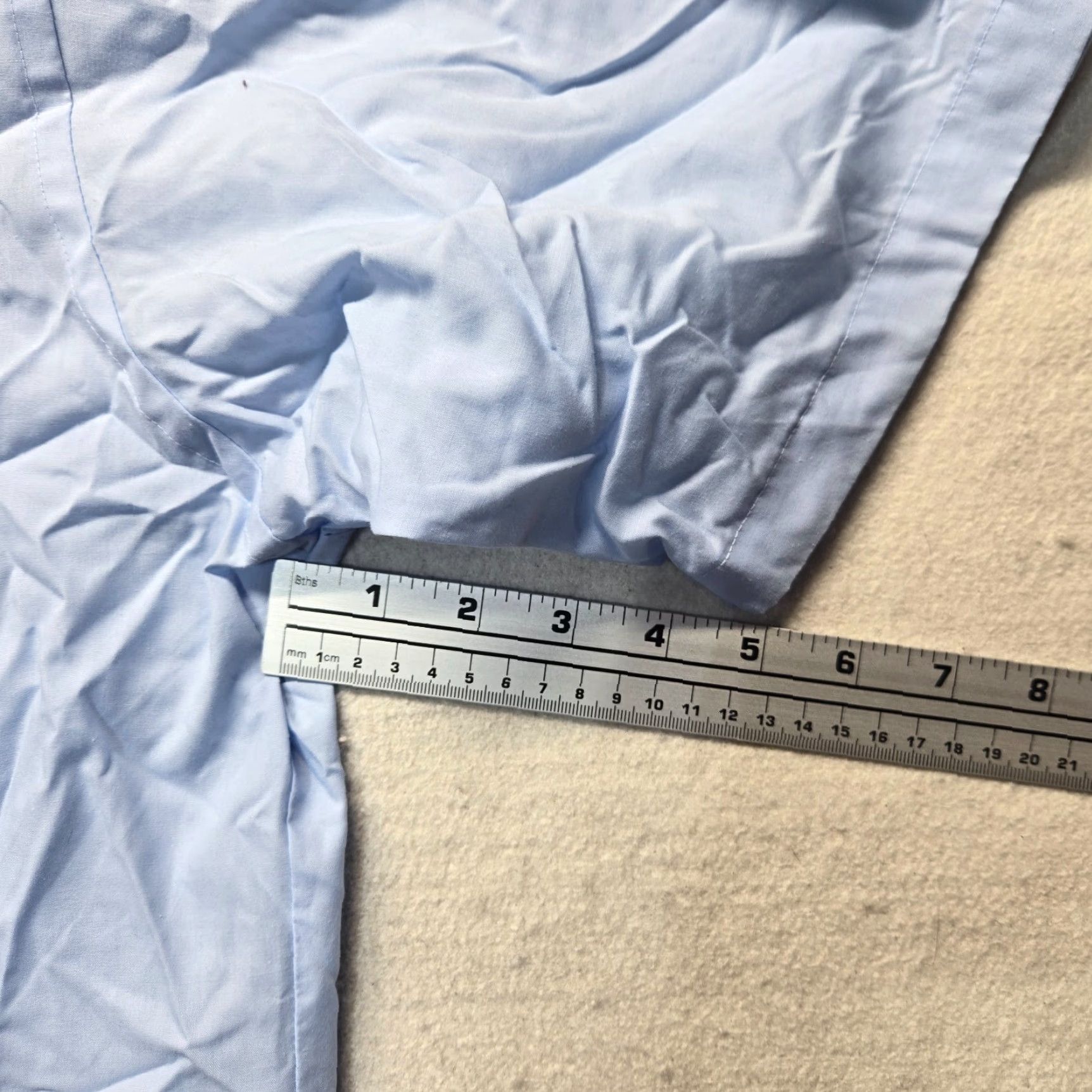 Vintage Ketch Dress Shirt Blue Adult Mens Short Sleeve 16.5 34/35 Poly/Cotton Button Up Shirt Size 46R - 5 Thumbnail