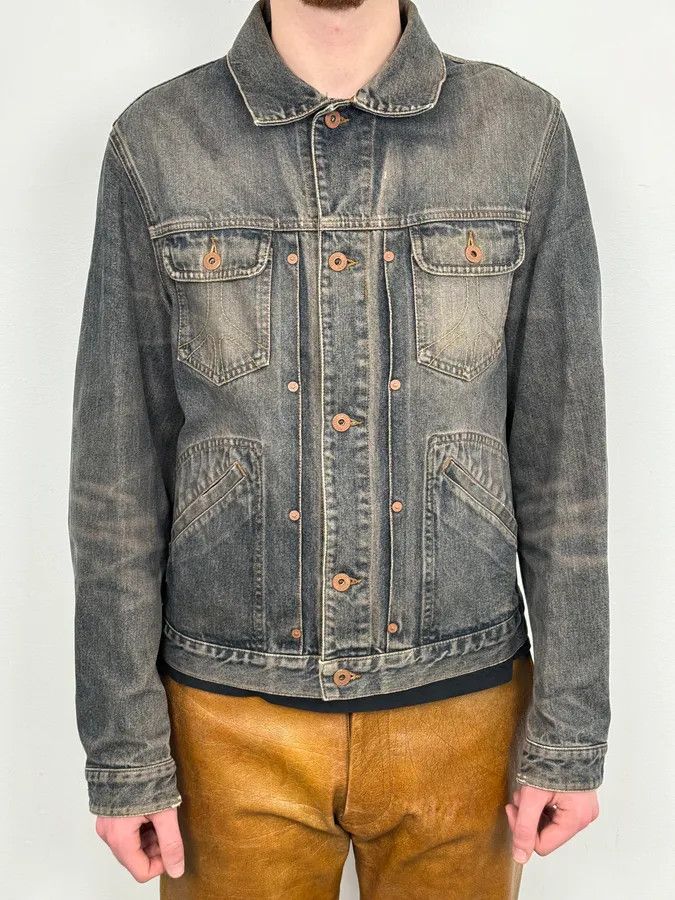 Moschino 1990s Moschino Faded Blue Grey Denim Jacket Size US L / EU 52-54 / 3 - 2 Thumbnail