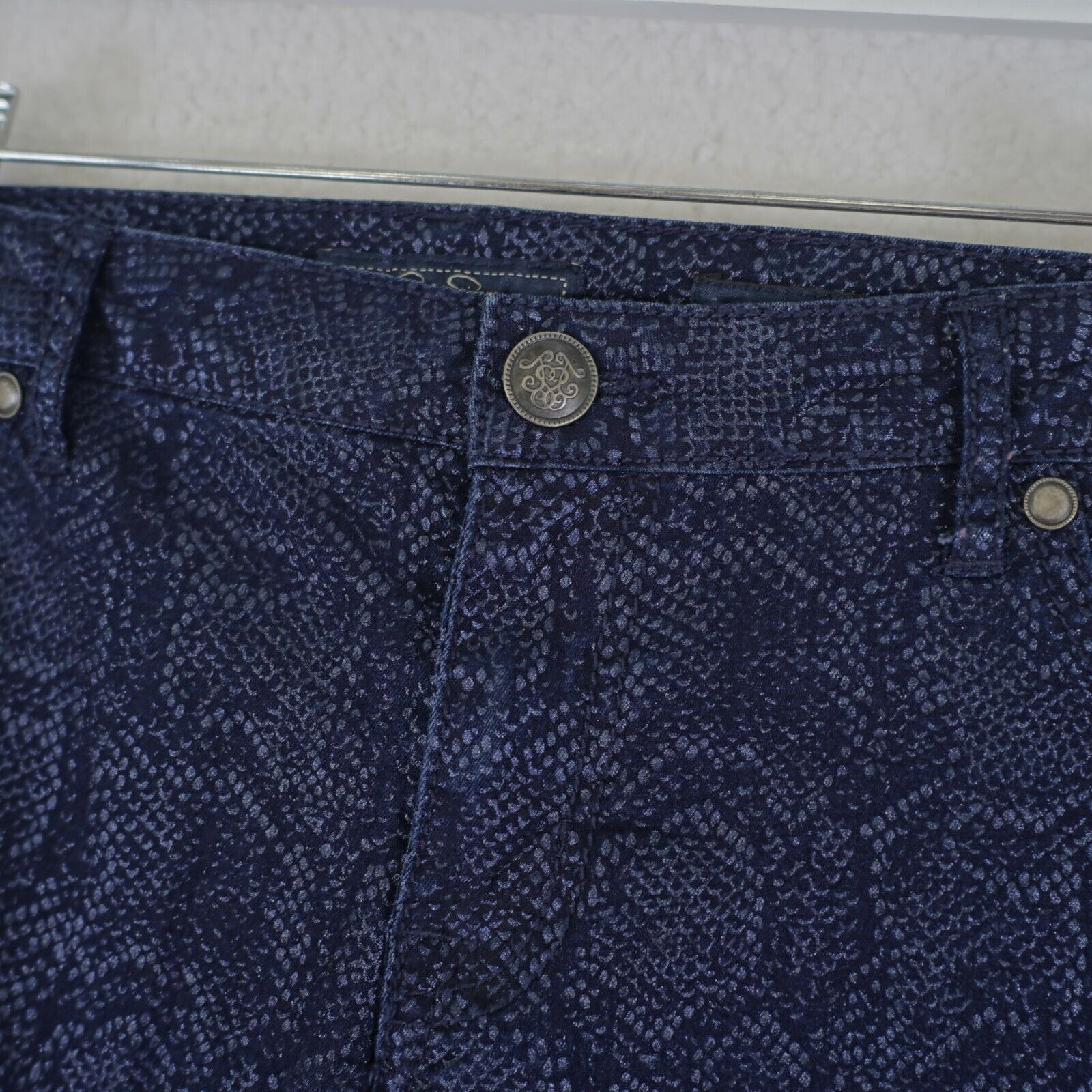 Jessica Simpson Jessica Simpson 31R Kiss Me Jeggings Blue Snakeskin Patterne Size 35" - 3 Thumbnail