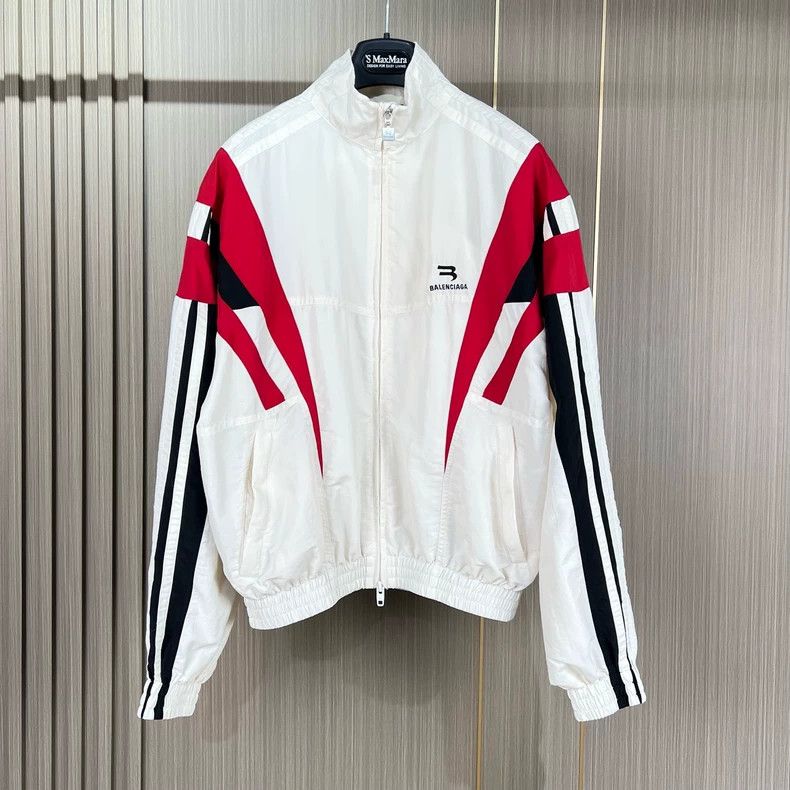 Balenciaga Balenciaga Double-hook embroidered monogrammed white and r Size US S / EU 44-46 / 1 - 1 Thumbnail