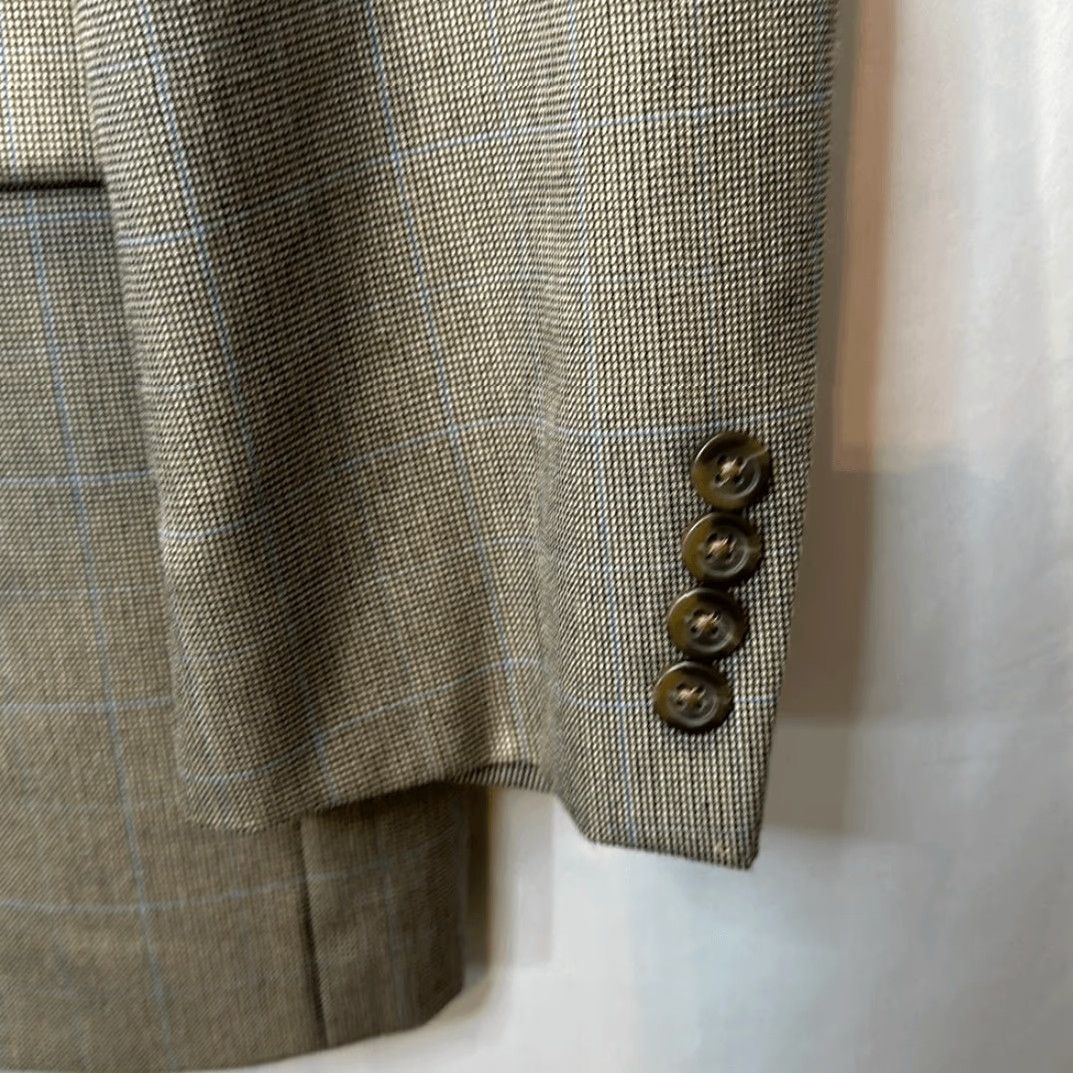 Ralph Lauren LRL Ralph Lauren Men 2 Button Blazer Brown Blue Stripe 42L Coat Jacket Size 42R - 3 Thumbnail