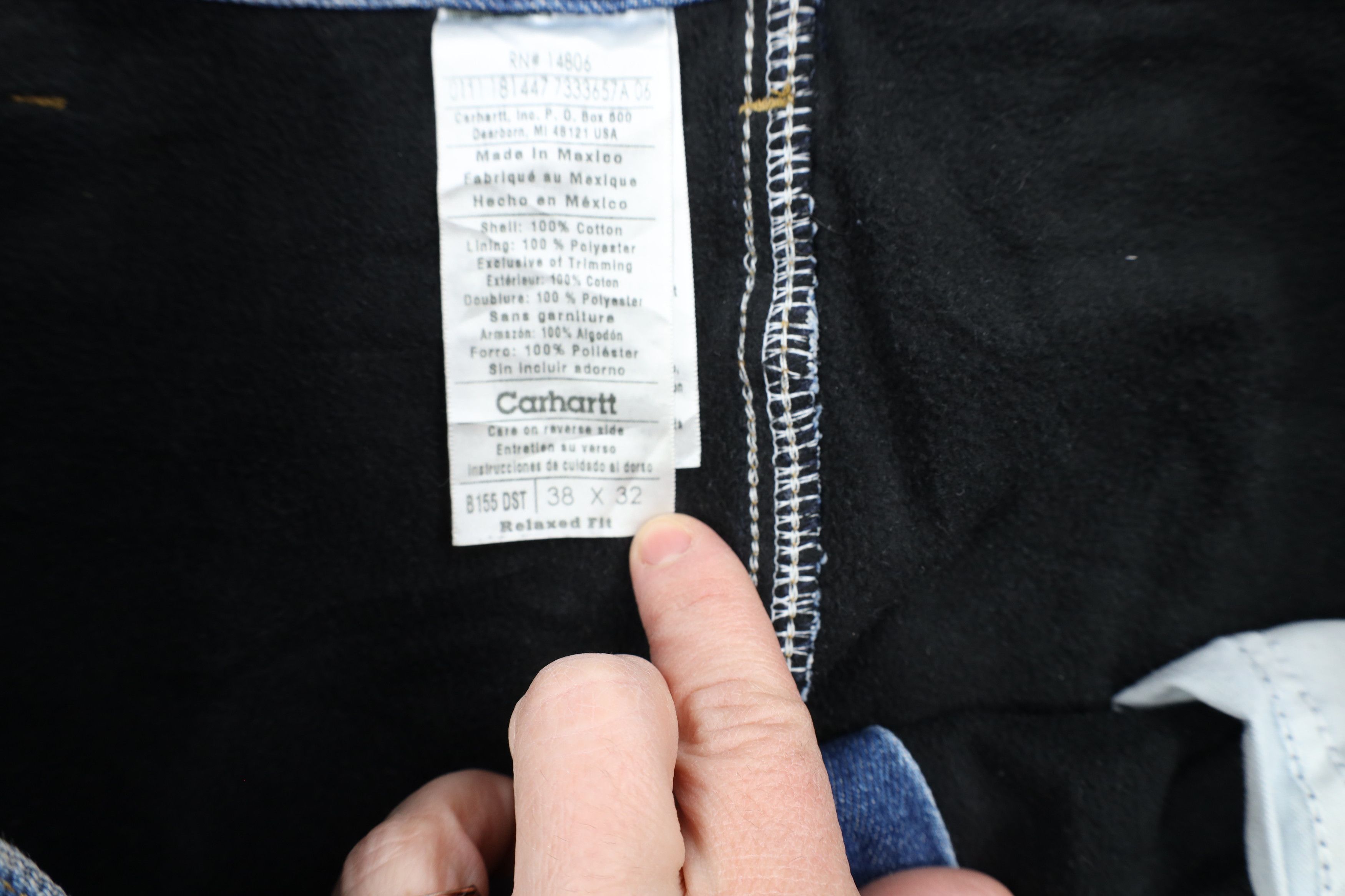 Carhartt × Vintage Vintage Carhartt Fleece Lined Relaxed Fit Denim Jeans Blue Size US 38 / EU 54 - 8 Thumbnail