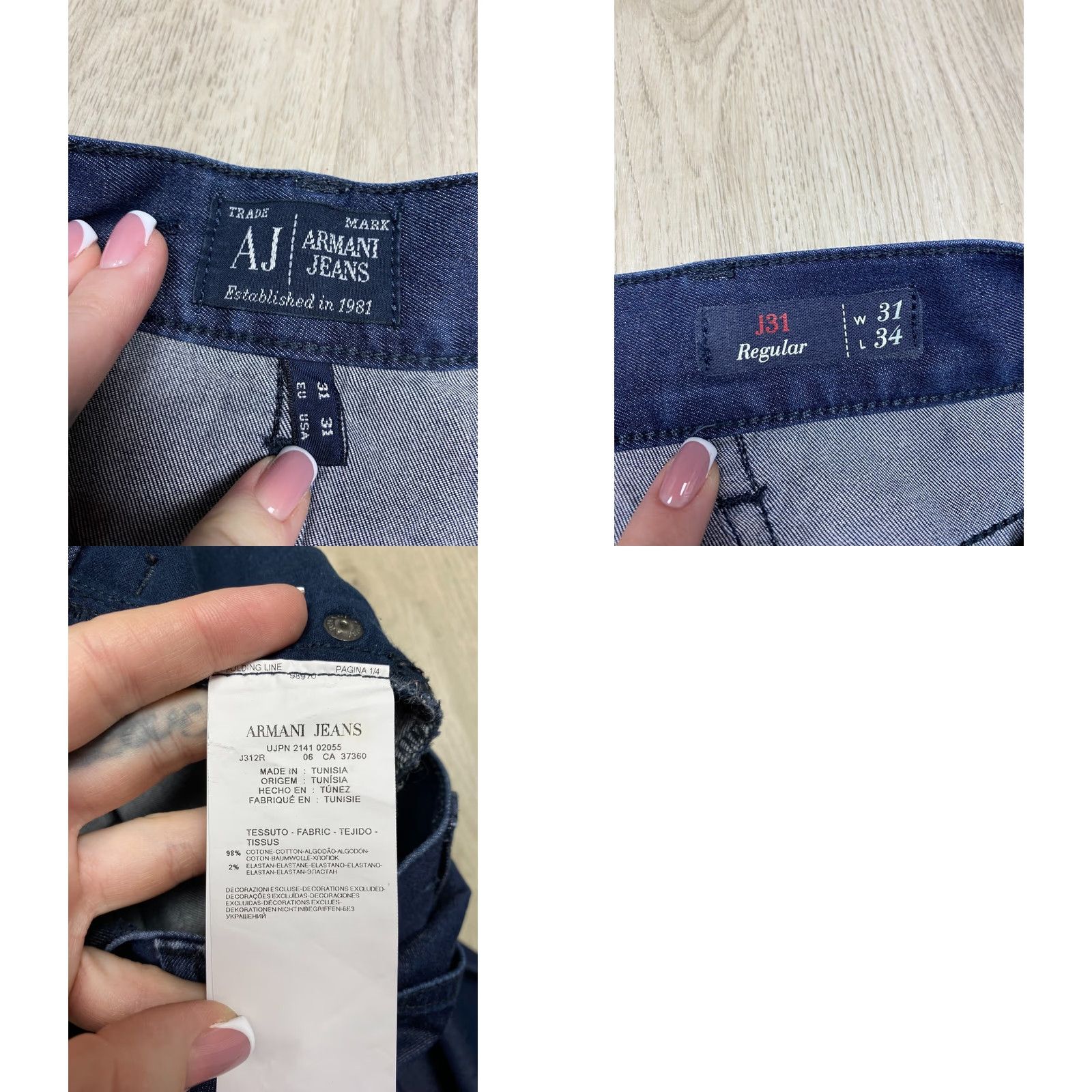 Vintage Armani Jeans Mens Jeans Denim Pants Size 31 Blue Cotton Regular Straight Vintage No N/A Size US 31 - 8 Thumbnail