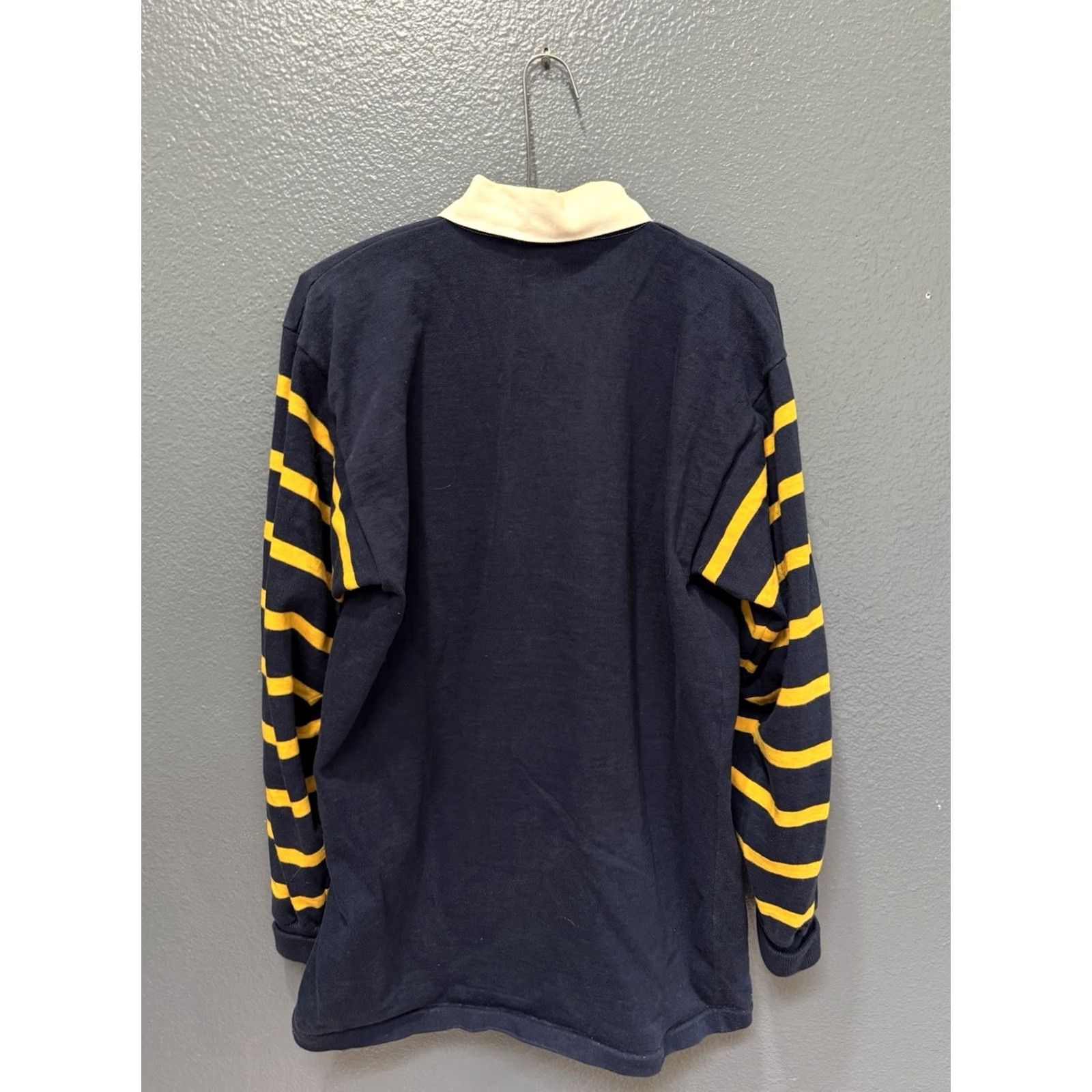 Vintage VINTAGE Varsity Rags Rugby Polo Shirt Men Large 90s Cotton Navy Blue Size US L / EU 52-54 / 3 - 6 Thumbnail