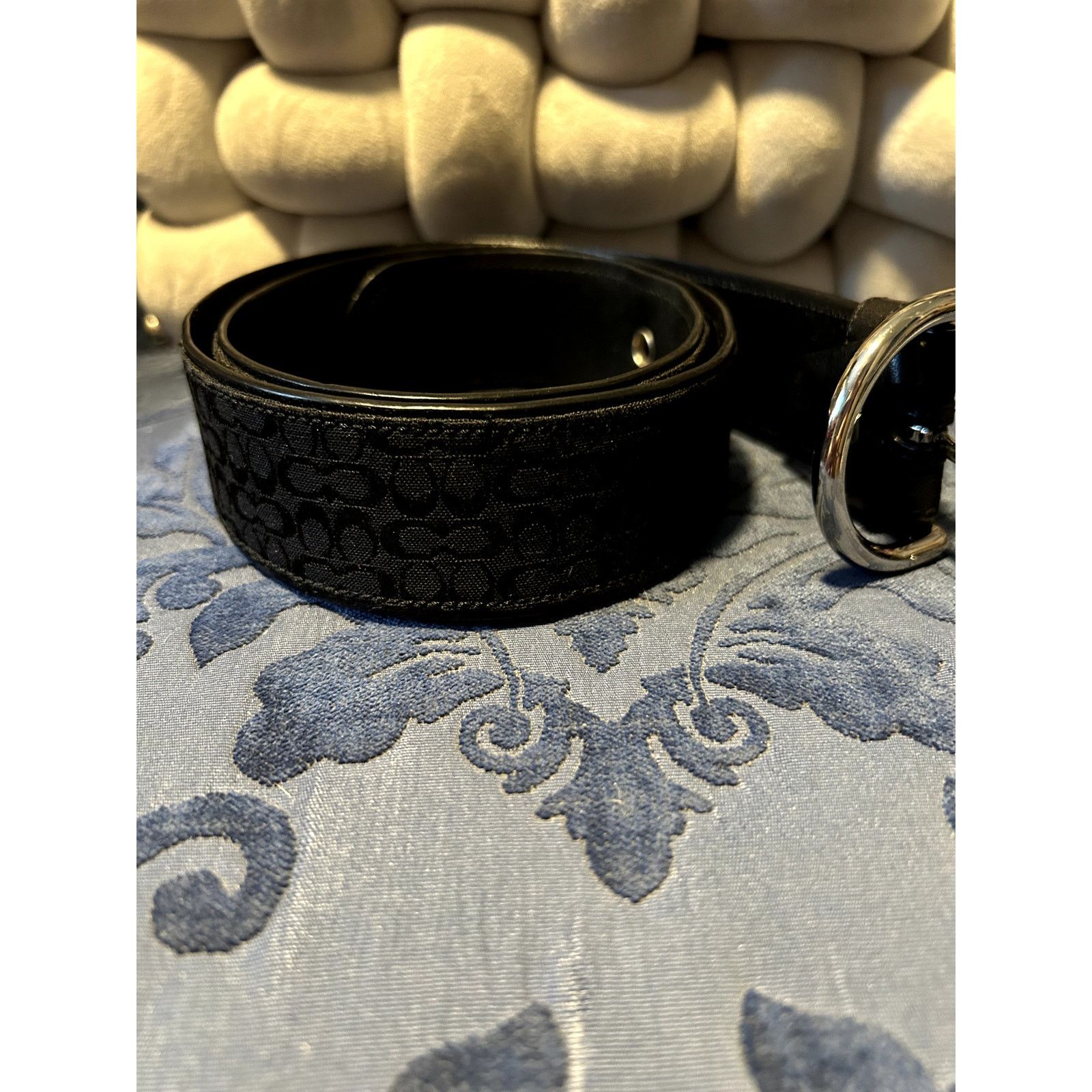 Coach Coach Black Signature Canvas Belt 38in Size ONE SIZE - 2 Thumbnail