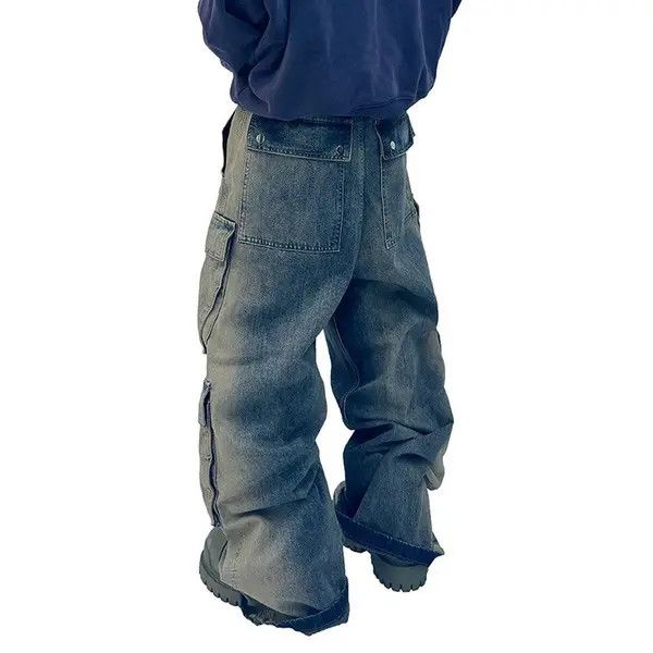 VIBE High Street Washed Gradient Heavy Duty Work Jeans Size US 34 / EU 50 - 6 Thumbnail