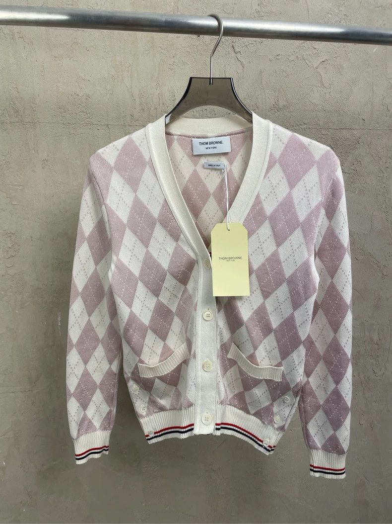 Thom Browne Thom browne White and purple color-matched diamond checkere Size XS / US 0-2 / IT 36-38 - 1 Thumbnail