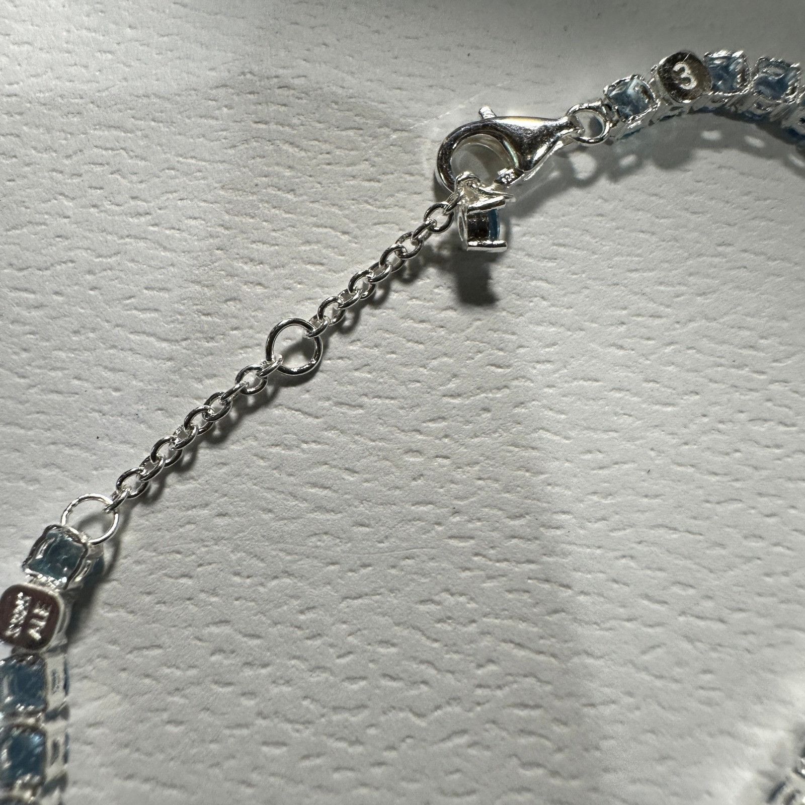 pandora Authentic Pandora, SZ 20CM, Silver Blue Crystal Tennis Brace Size ONE SIZE - 7 Thumbnail