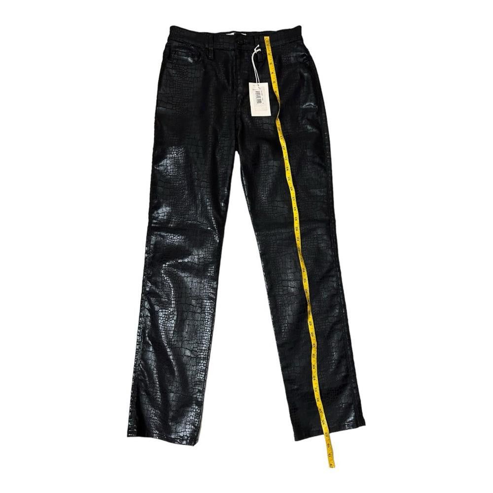 Frame FRAME l NWT Le Sylvie Slender Straight Croc Coated Jeans 26 Size 26" / US 2 / IT 38 - 4 Thumbnail