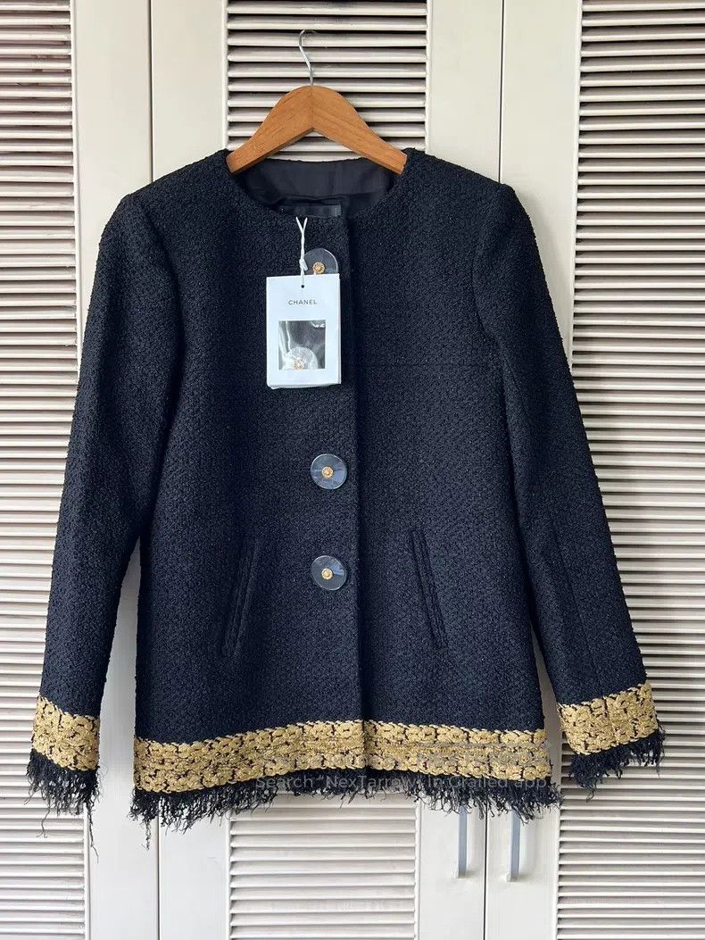 Chanel Chanel Metropolitan Series Black Gold-plated Jacket Size XXS / US 00 / IT 34 - 1 Thumbnail