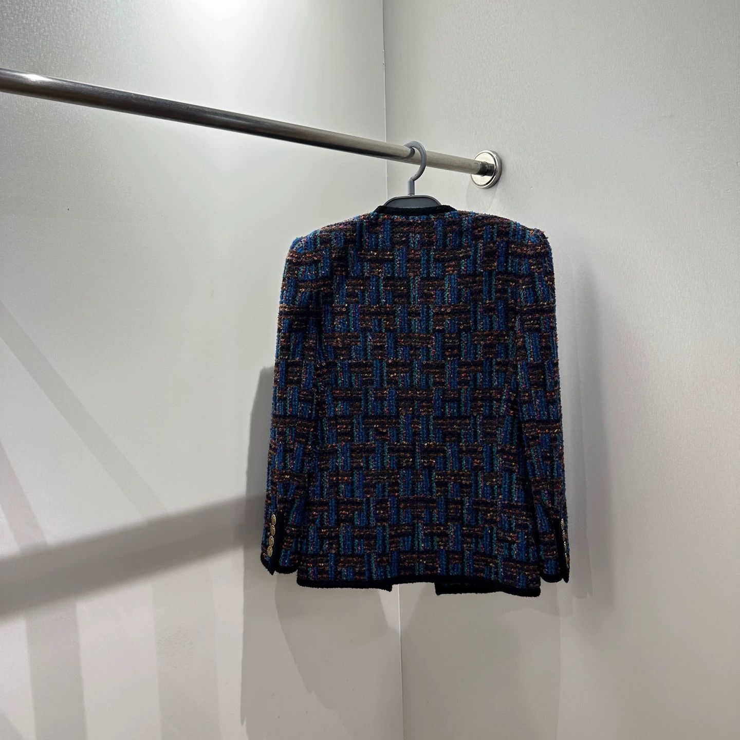 Saint Laurent Paris SL may361 Tweed Logo Gold Button Wool Cardigan F38 Size S / US 4 / IT 40 - 2 Thumbnail