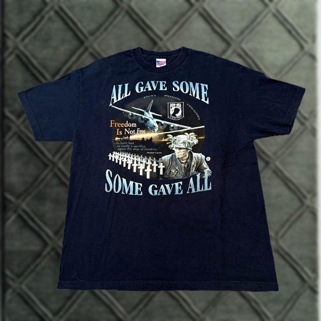 SOMET VINTAGE Murina Military T-Shirt XL Men Black All Gave Some Some Gave All POW Veteran Freedom Mens Size US XL / EU 56 / 4 - 1 Thumbnail