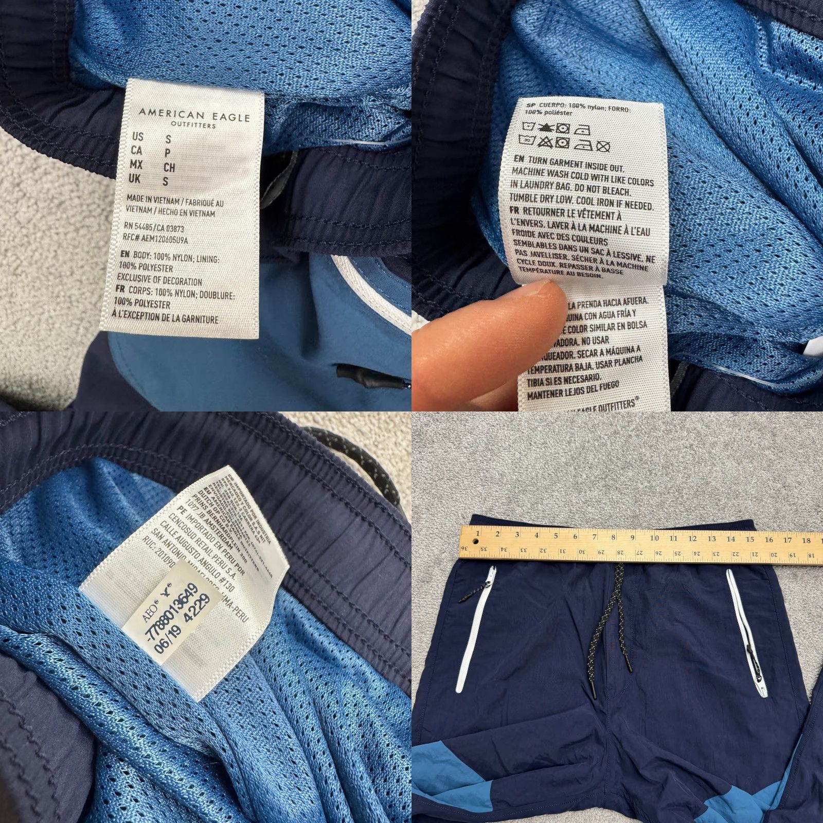American Eagle Outfitters American Eagle Outfitters Nylon Jogger Pants Mens S Navy Blue Logo Size US 29 - 9 Thumbnail