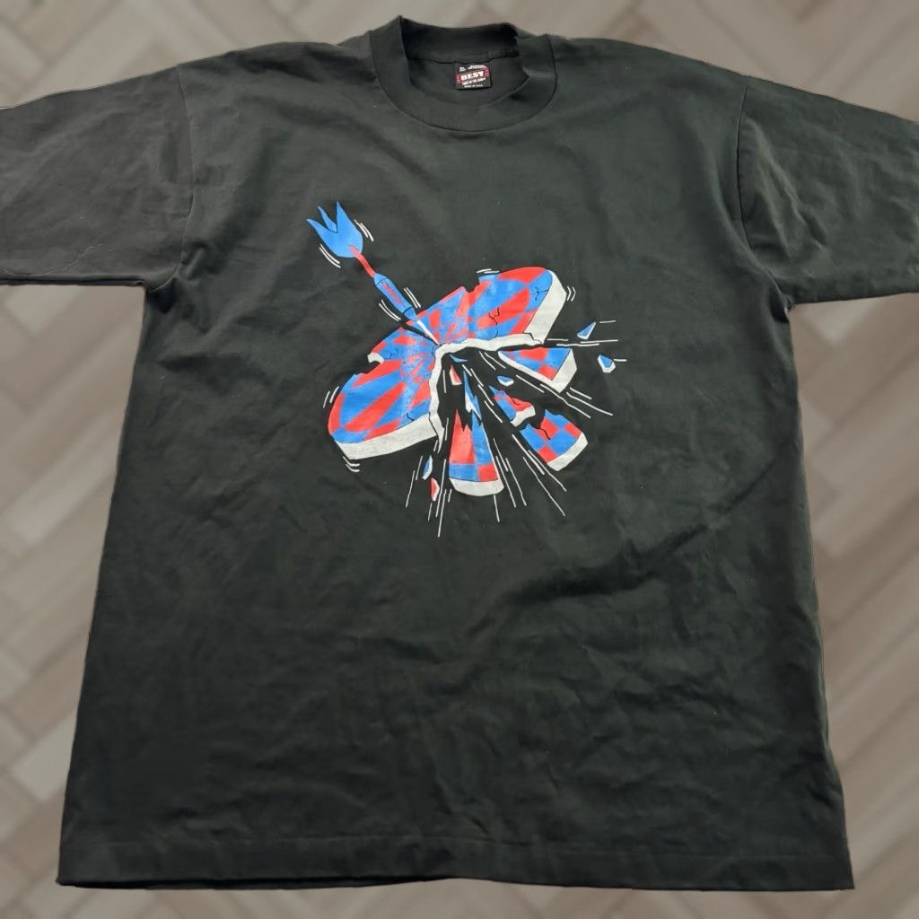 Vintage VINTAGE FOTL T-Shirt Dart Shirt Men XL Black Short Sleeve Crew Neck cotton DART 90s? Size US XL / EU 56 / 4 - 1 Thumbnail