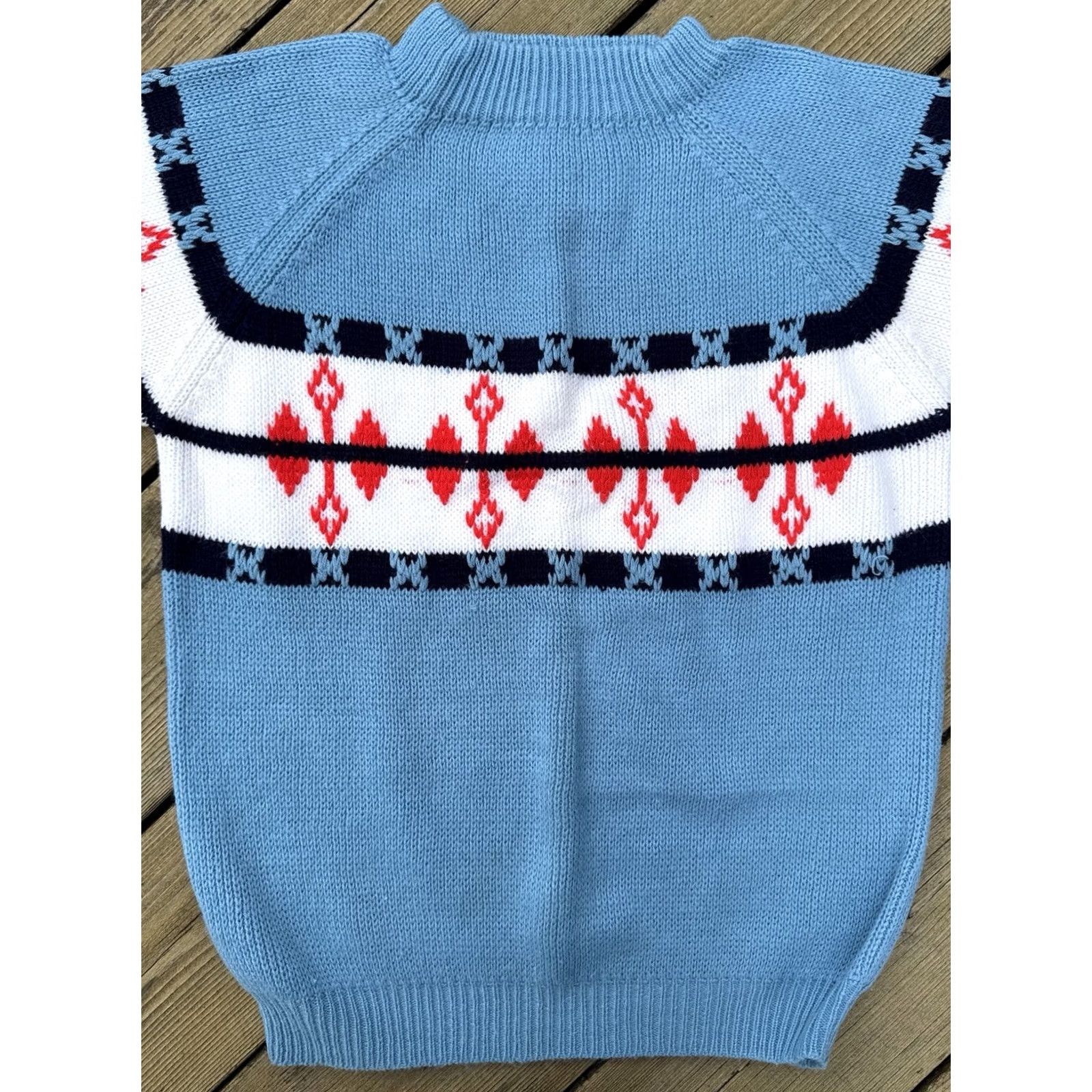 Vintage VINTAGE Nordic Ski Sweater Blue Red White Knit S Adult XS 70s 80s JCPenney Size S / US 4 / IT 40 - 2 Thumbnail