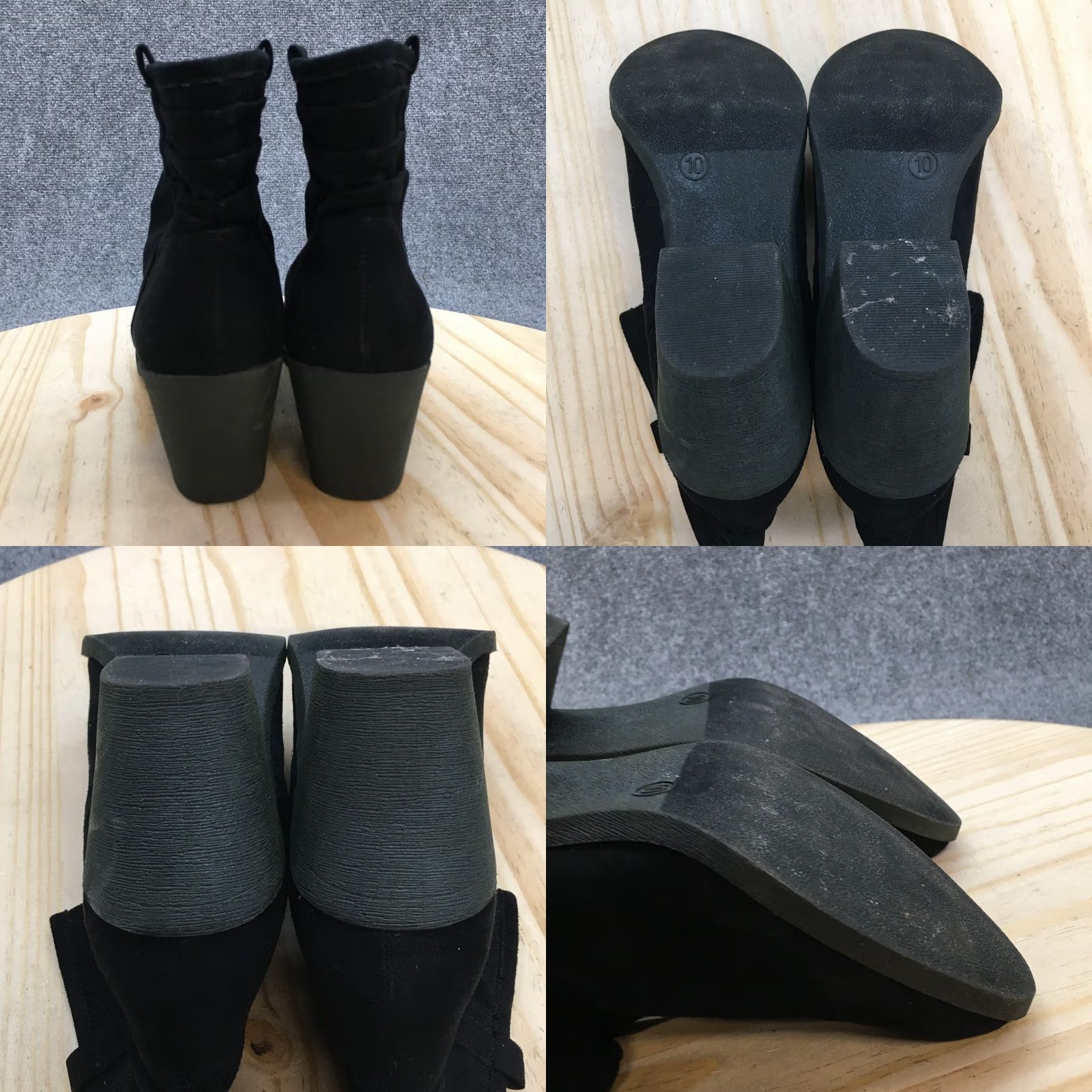 Vintage Arizona Boots Womens 10 M Garber Ankle Bootie Black Pull On Casual Block Heels Shoes Size US 10 / IT 40 - 8 Thumbnail