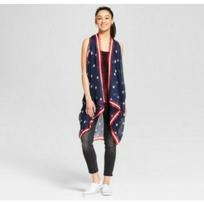 Mossimo Mossimo Women's Americana Layering Shawl/Kimono Patriotic Size ONE SIZE - 13 Thumbnail