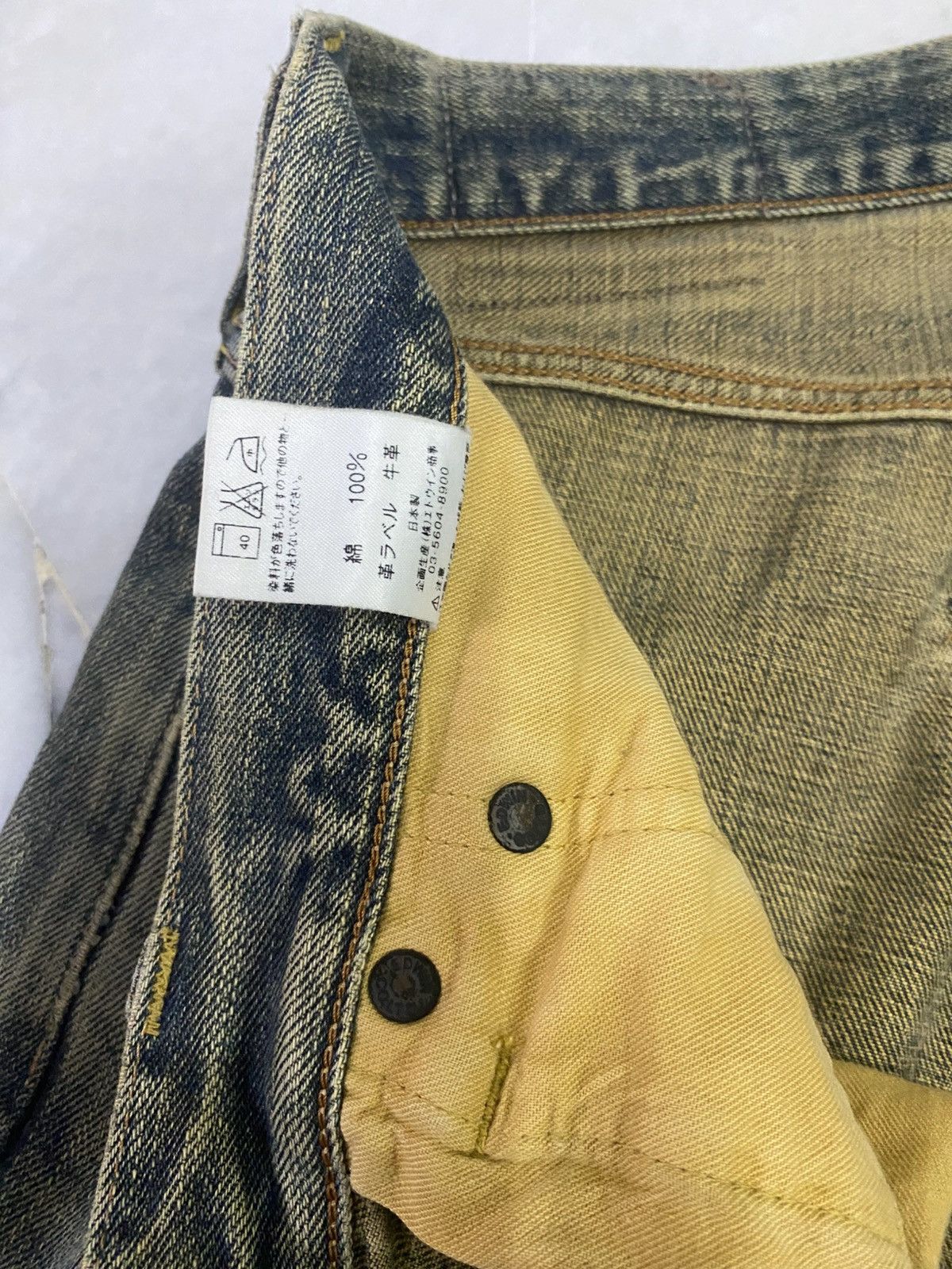 Edwin Size 35x32 Vintage Edwin Selvedge Distressed Denim Jeans Size US 35 - 12 Thumbnail