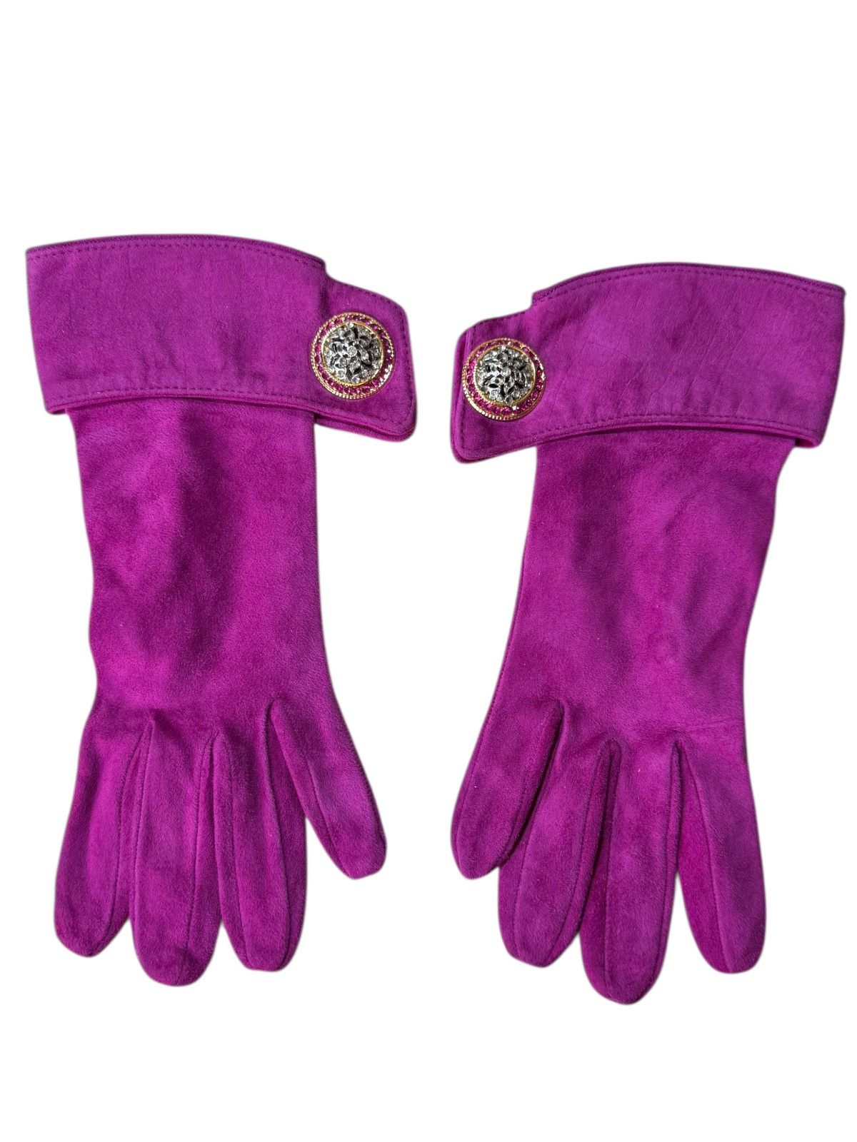 Versace Gianni Versace Suede Gloves Jewel Buttons M Size ONE SIZE - 1 Thumbnail