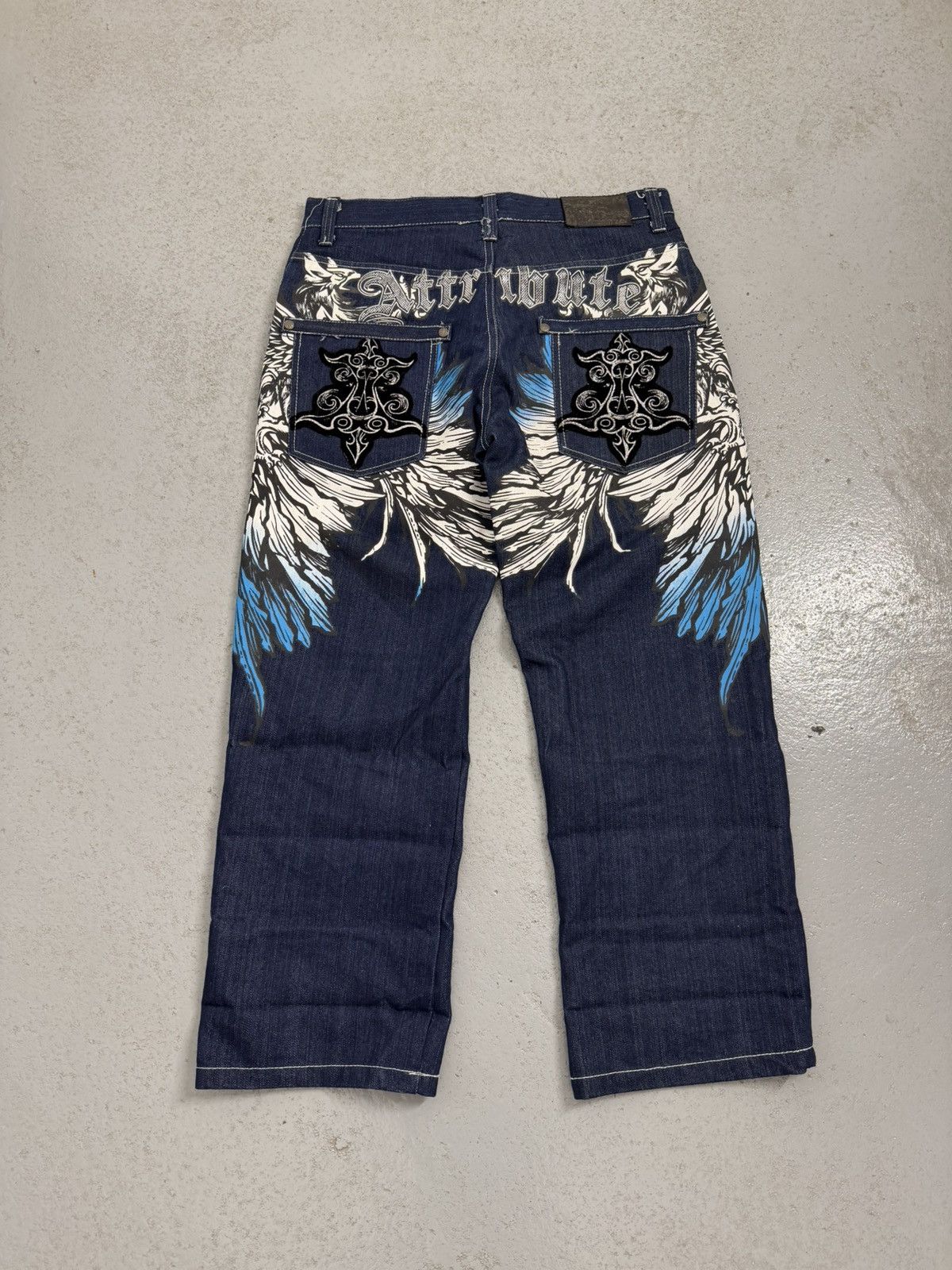 Streetwear RawBlue Embroidered Logo Jeans
