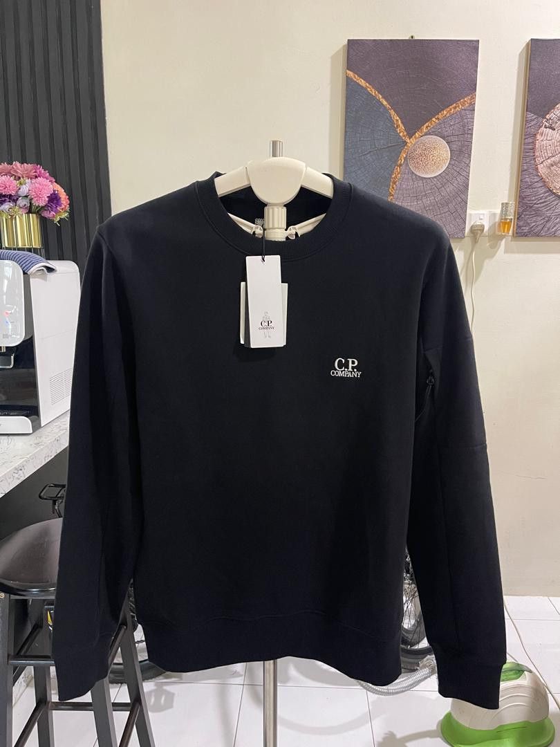 🔥NICE !! C.P. COMPANY DIAGONAL RAISED Fleece Crew Neck