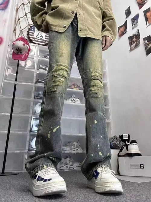 VIBE Vintage washed distressed ripped raw edge rare jeans Size US 32 / EU 48 - 3 Thumbnail