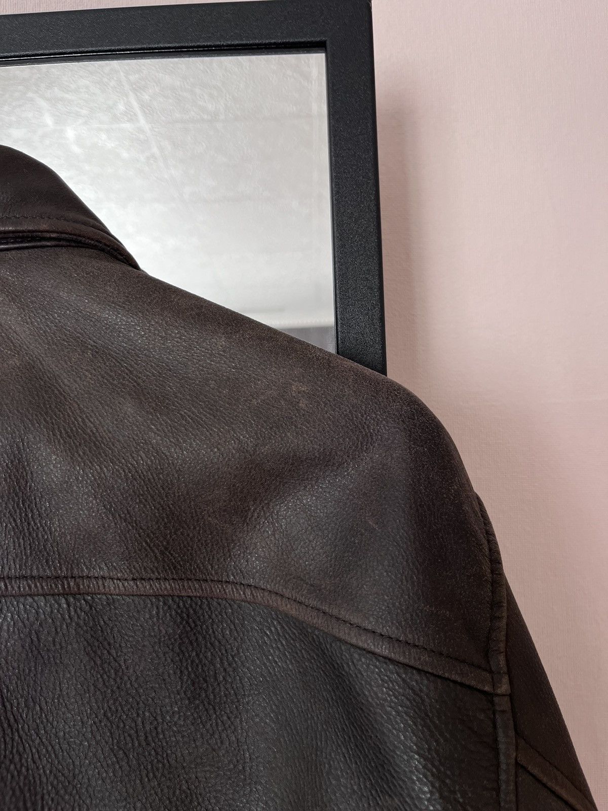 Gap 00s Gap Distressed Brown Button Leather Jacket Size US L / EU 52-54 / 3 - 18 Thumbnail